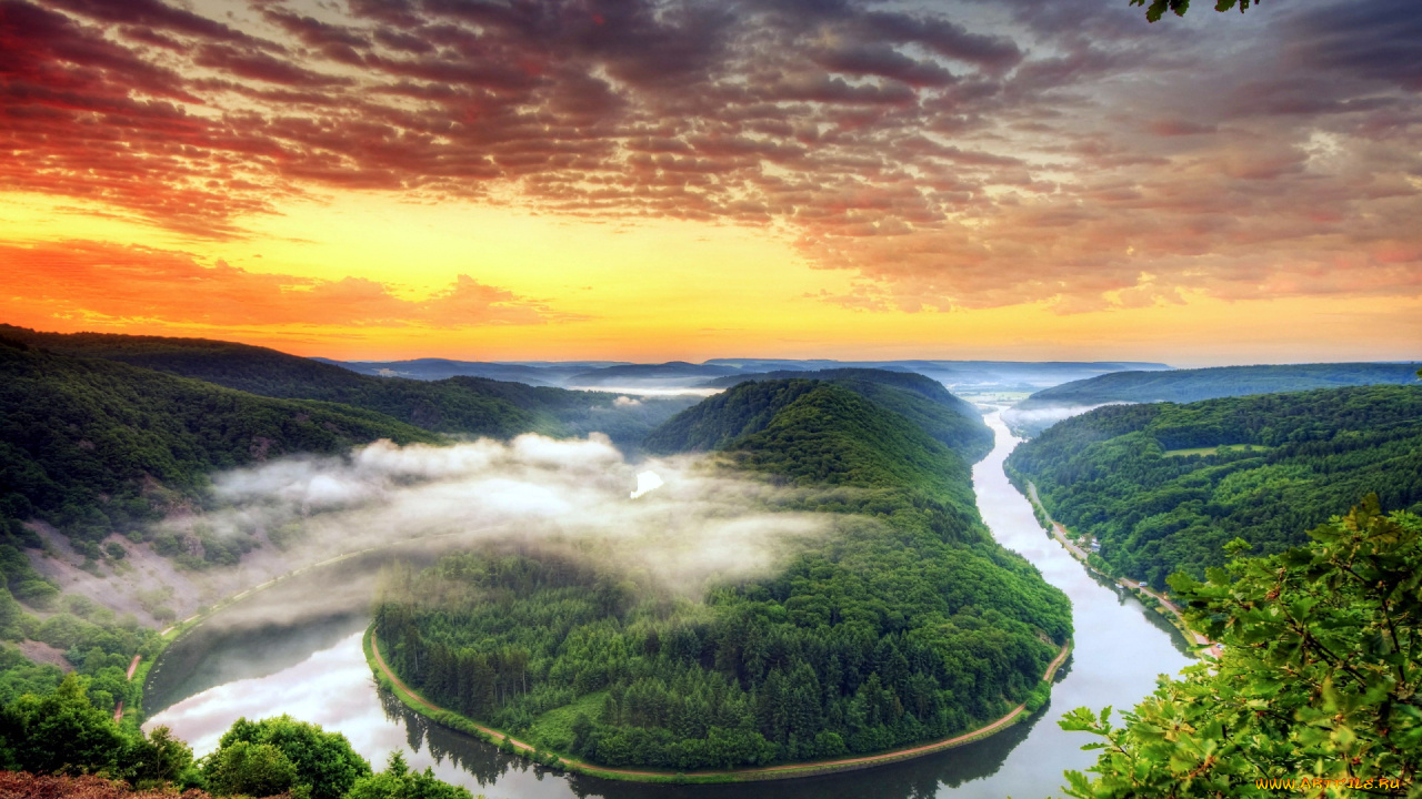 saar, river, loop, germany, природа, реки, озера, saar, river, loop