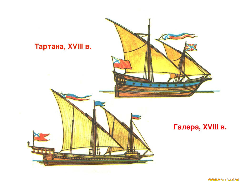 корабли, рисованные