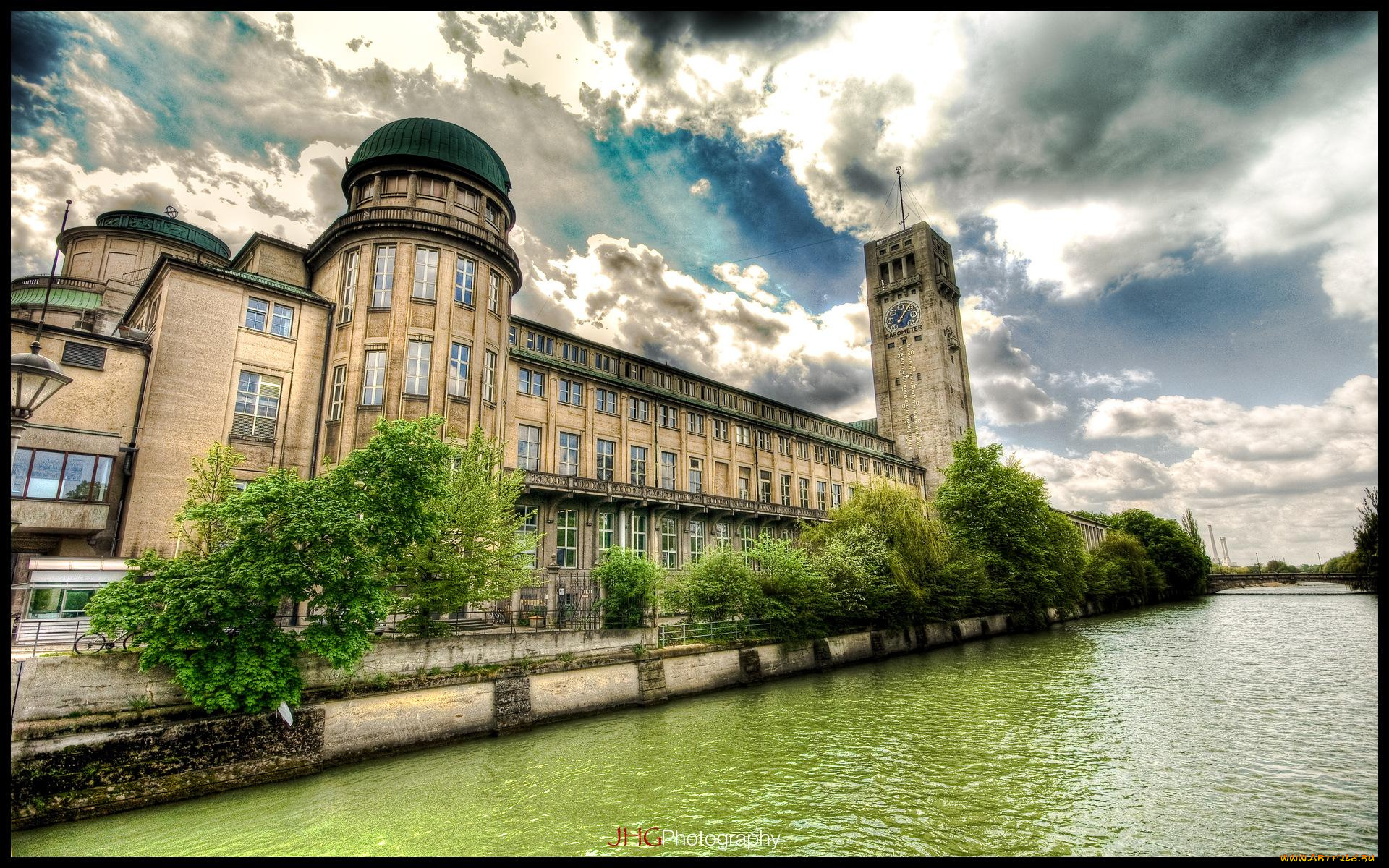 munich, deutsches, museum, города, здания, дома