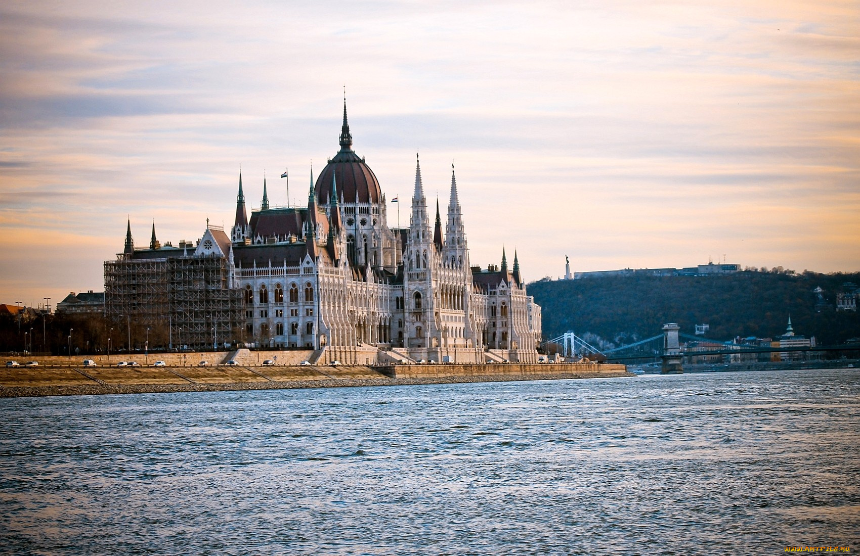 города, будапешт, венгрия, вода, дунай, парламент