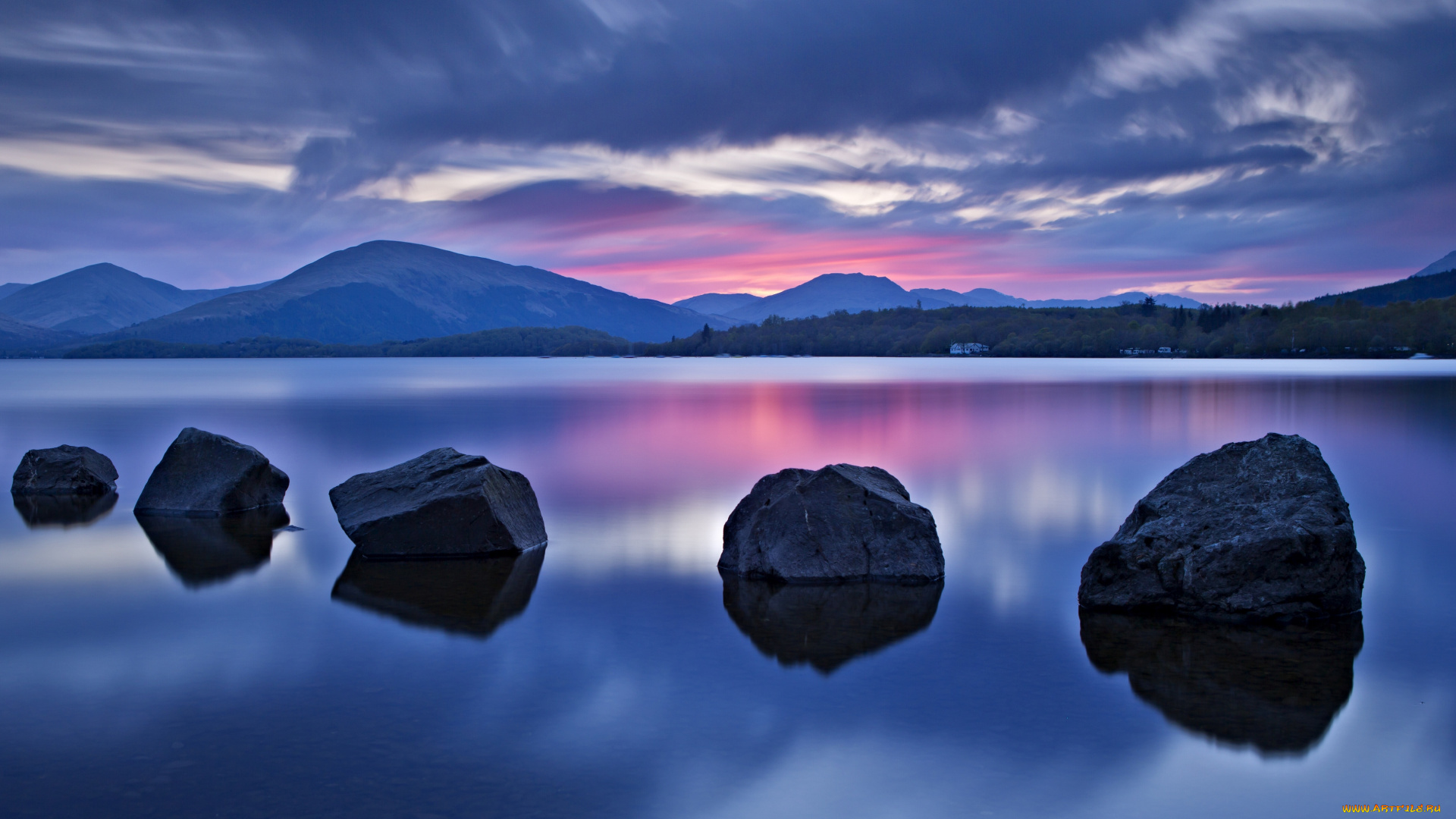 loch, lomond, scotland, природа, реки, озера, горы, закат, камни, озеро, шотландия, лох-ломонд