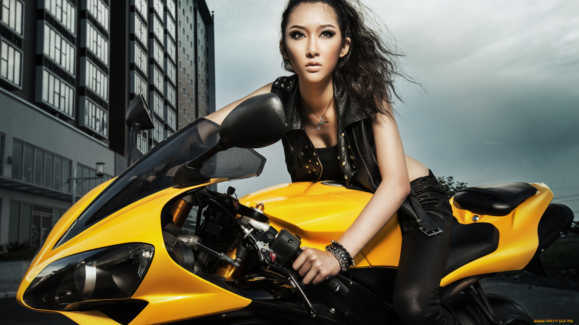мотоциклы, мото, девушкой, kelly, khoa, nguyen, азиатка