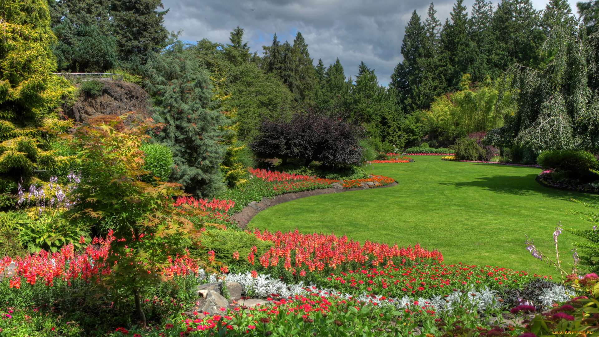 queen, elizabeth, park, vancouver, природа, парк, деревья, цветы