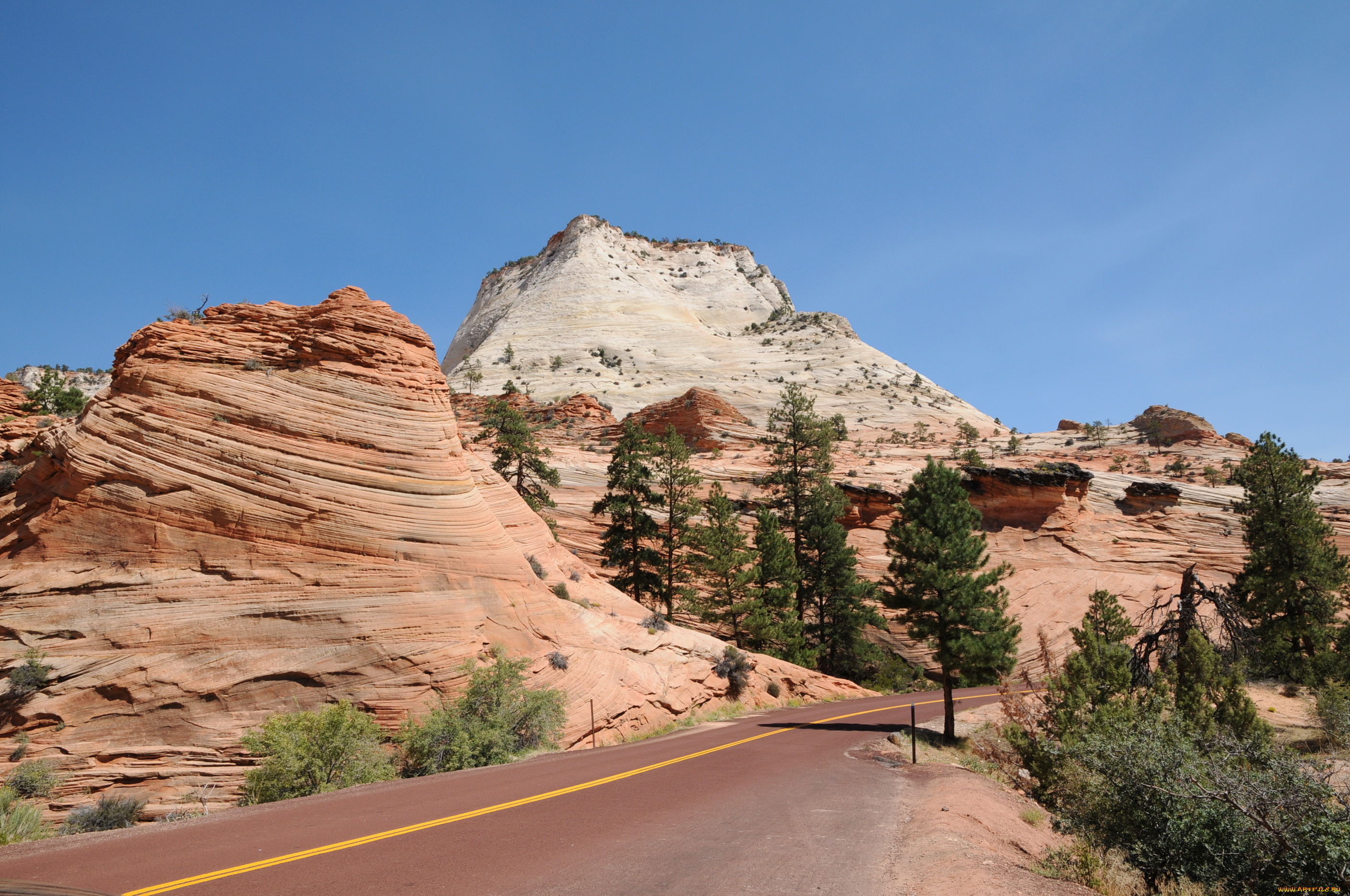 zion, national, park, utah, природа, дороги, горы