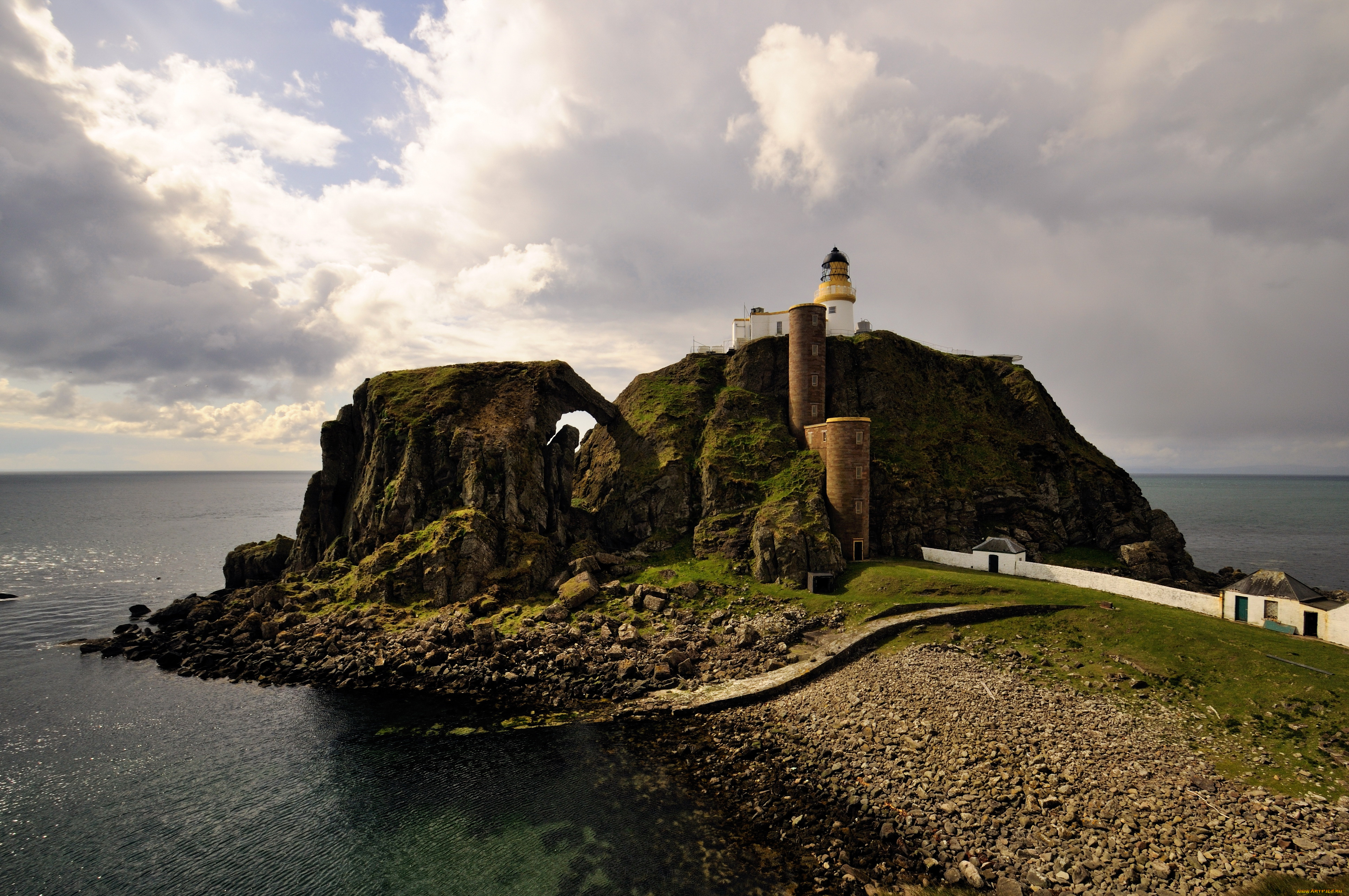 sanda, lighthouse, strathclyde, scotland, природа, маяки, маяк, море