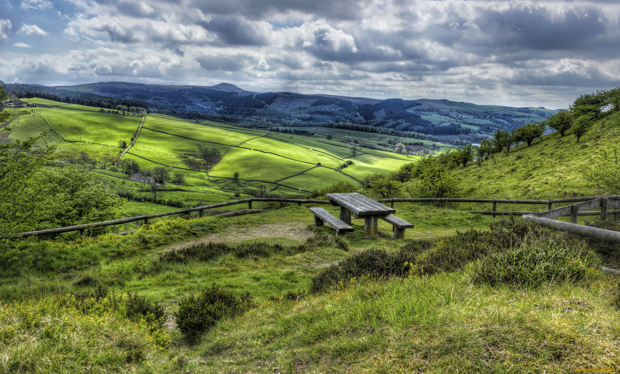 природа, пейзажи, панорама, стамейка, холмы, равнина