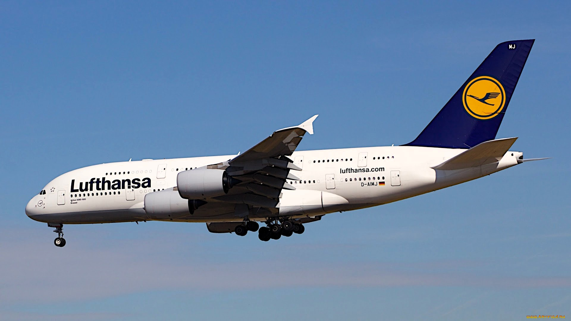 airbus, a380-800, lufthansa, airlines, авиация, пассажирские, самолёты, самолет, полет, небо