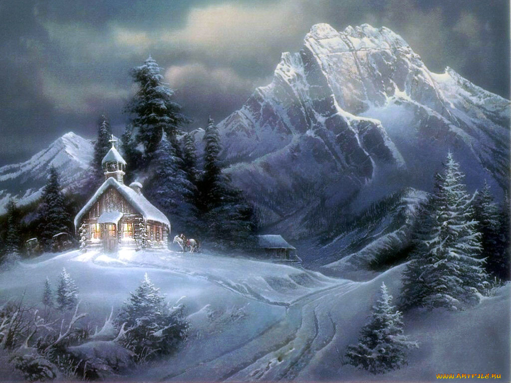 white, christmas, house, праздничные, рисованные