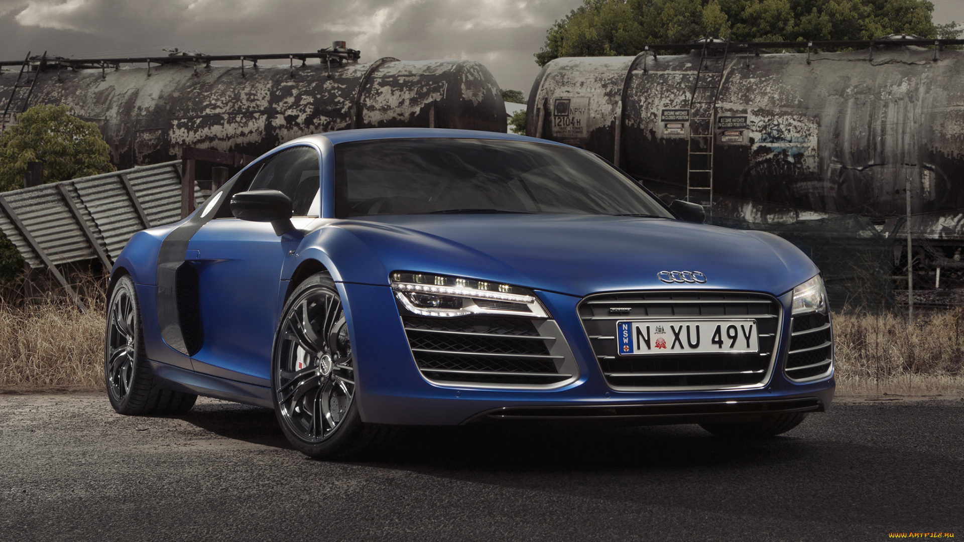 автомобили, audi, синий, 2013г, r8, v10, plus, au-spec