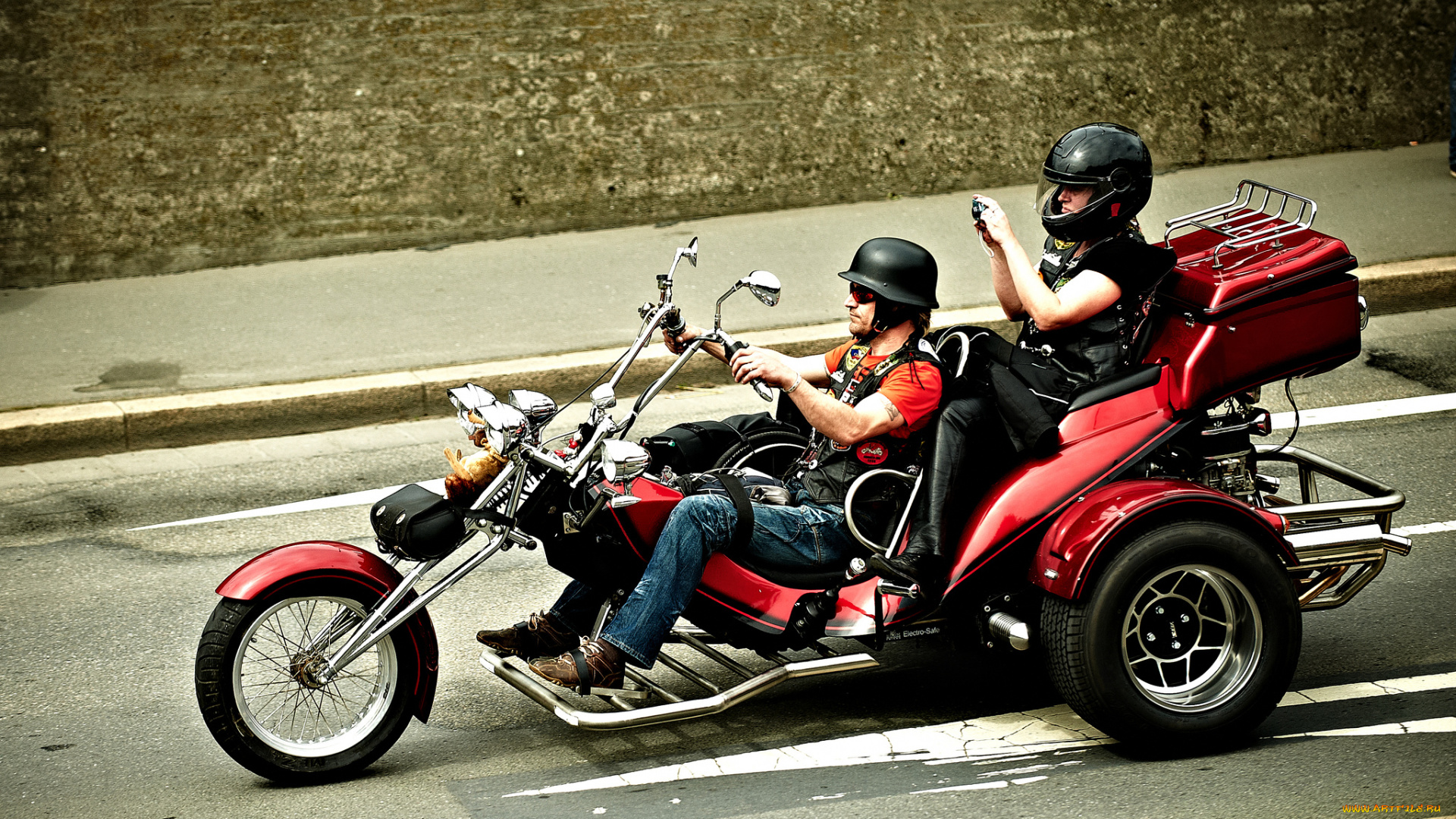 мотоциклы, трёхколёсные, мотоциклы, байк, улица, город