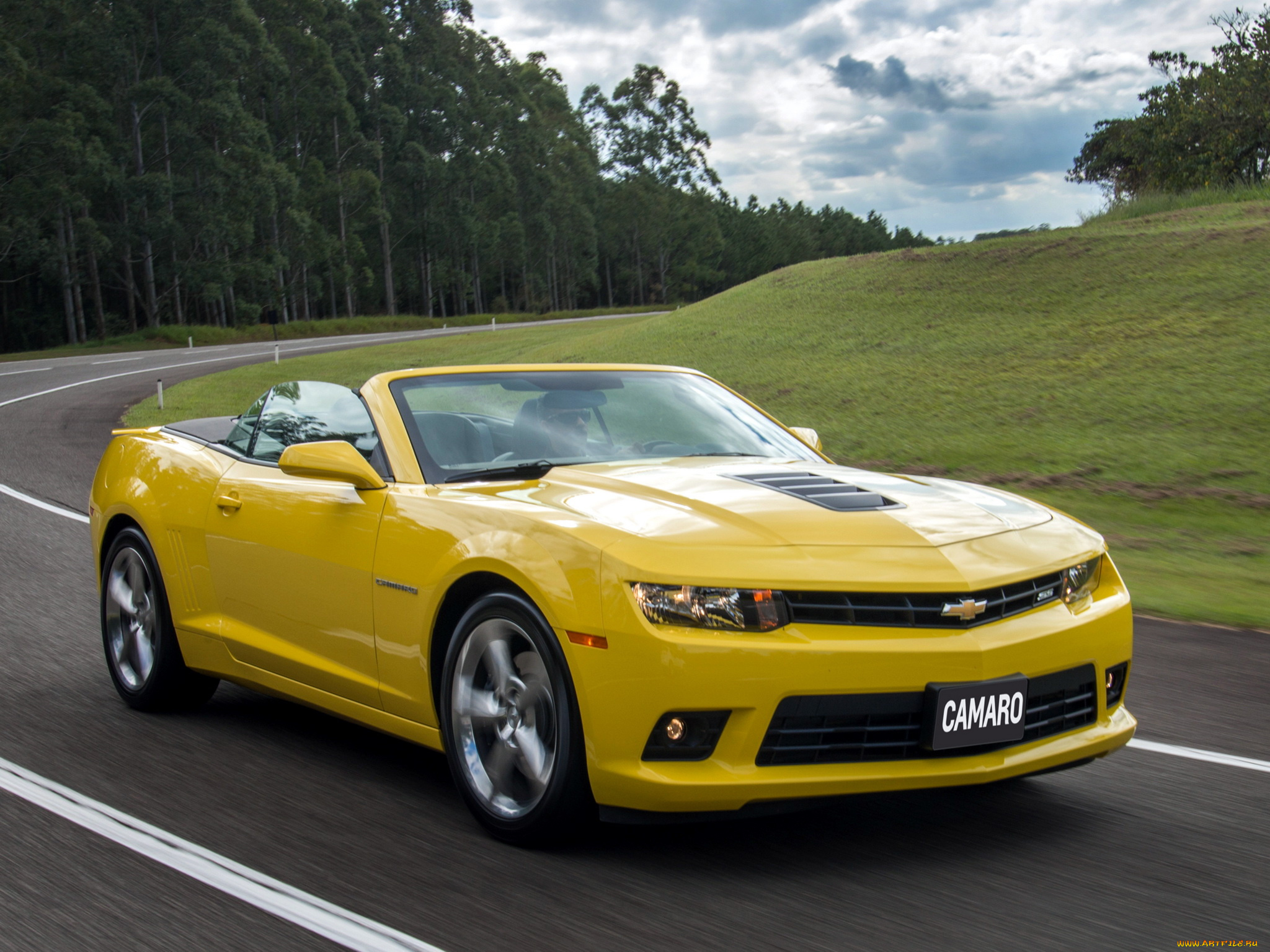 автомобили, camaro, желтый, convertible, ss, chevrolet, 2013г