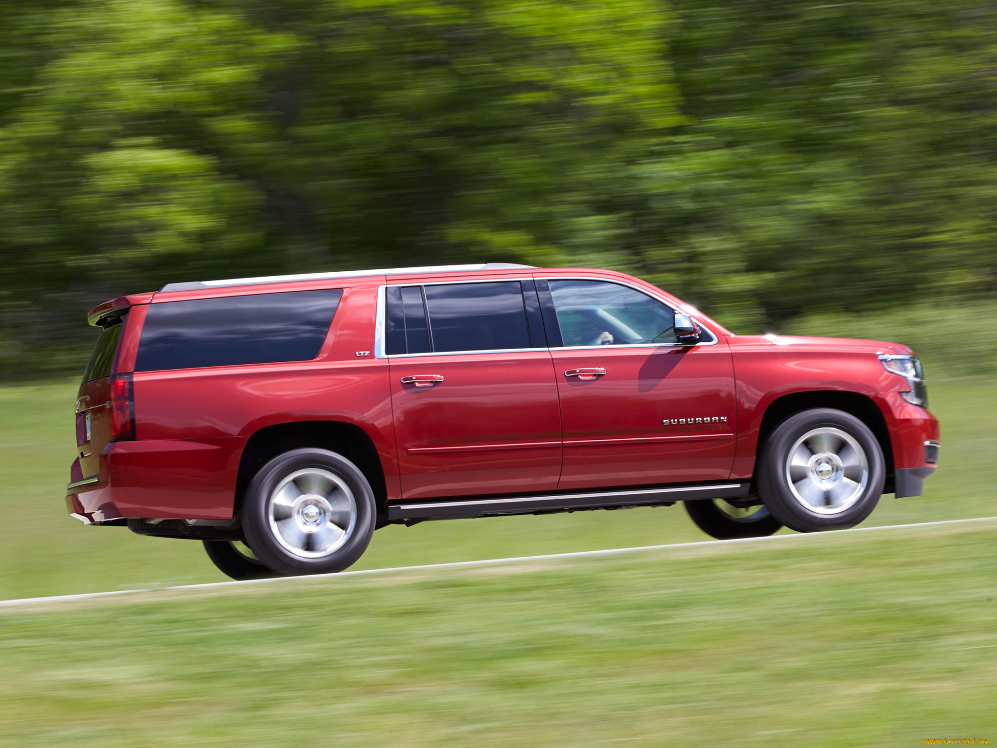 автомобили, chevrolet, красный, suburban, 2014г