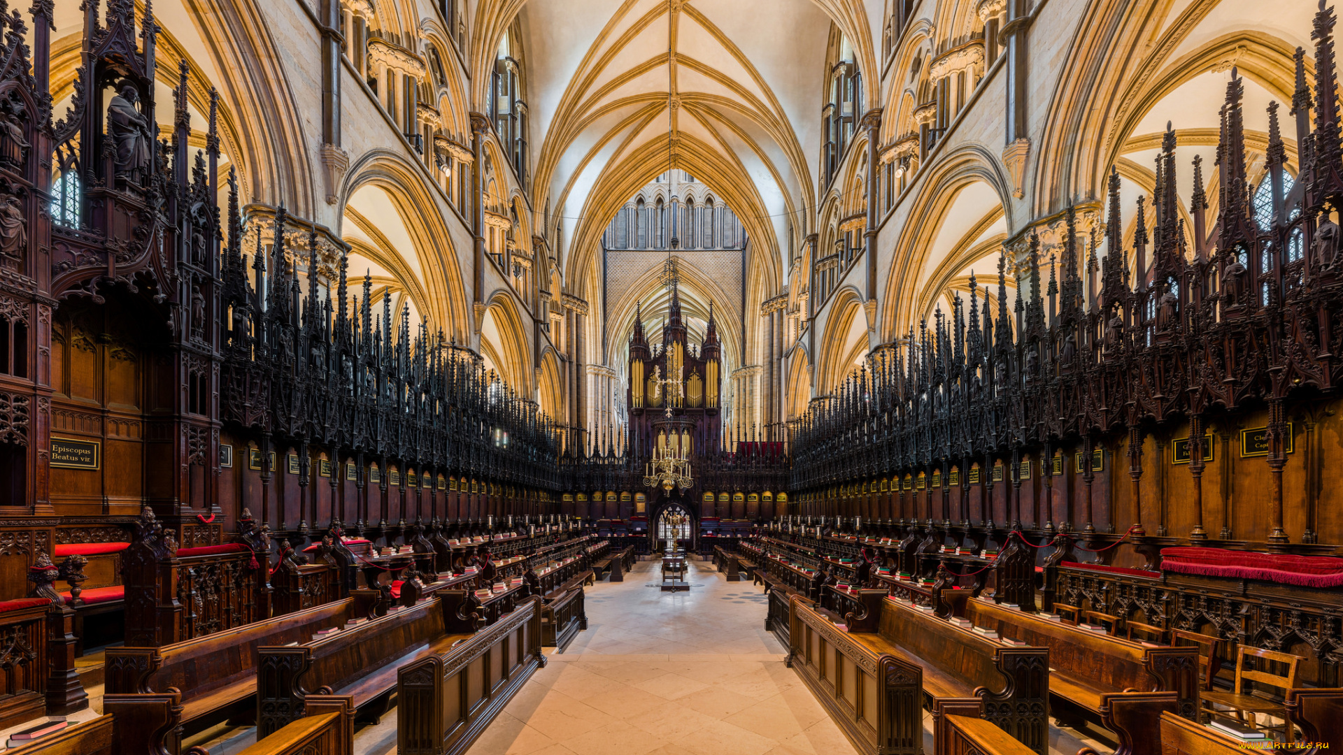 lincoln, cathedral, choir, интерьер, убранство, , роспись, храма, храм