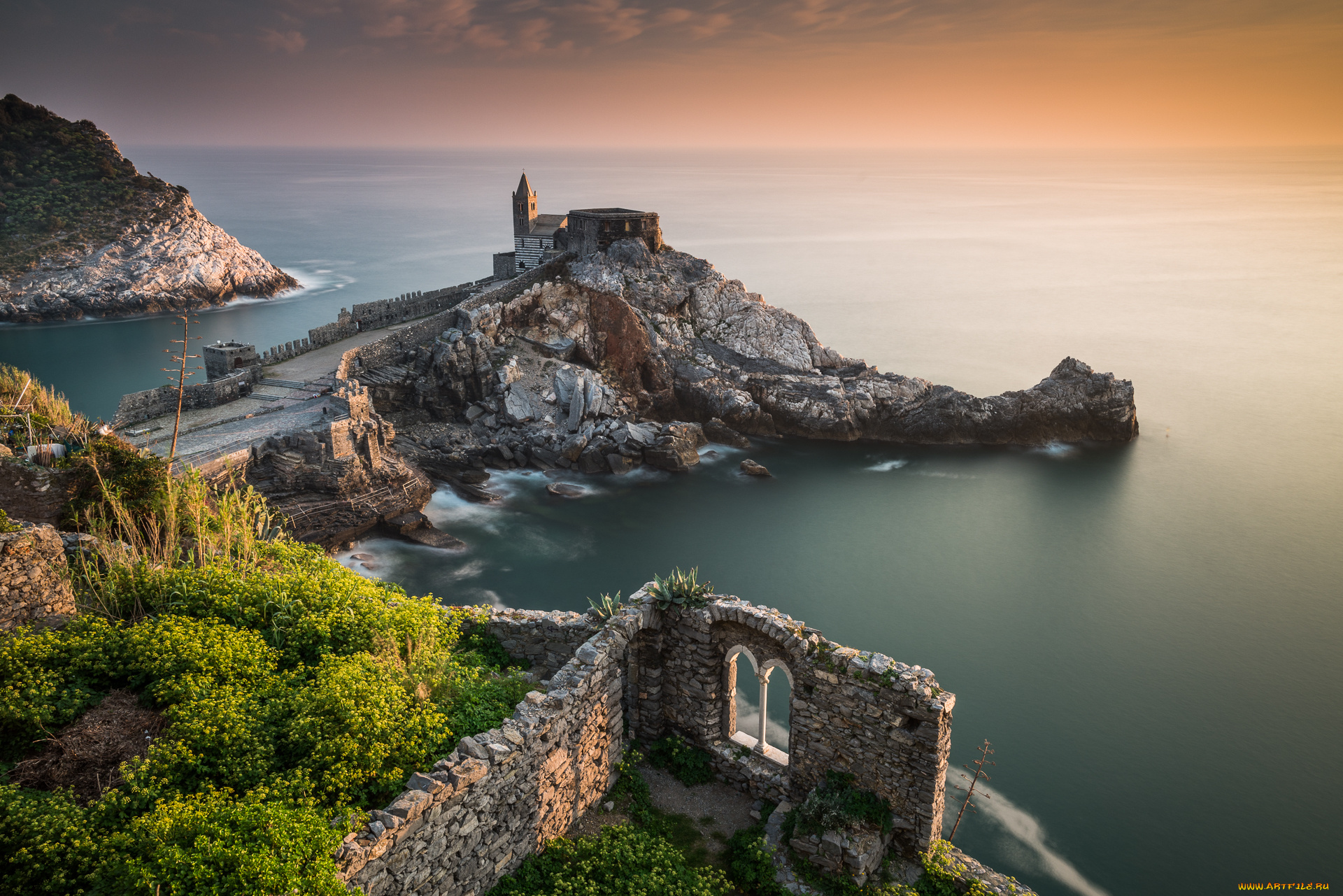 города, -, пейзажи, church, of, st, peter, porto, venere, liguria, italy, ligurian, sea, церковь, святого, петра, портовенере, лигурия, италия, лигурийское, море, скалы, побережье