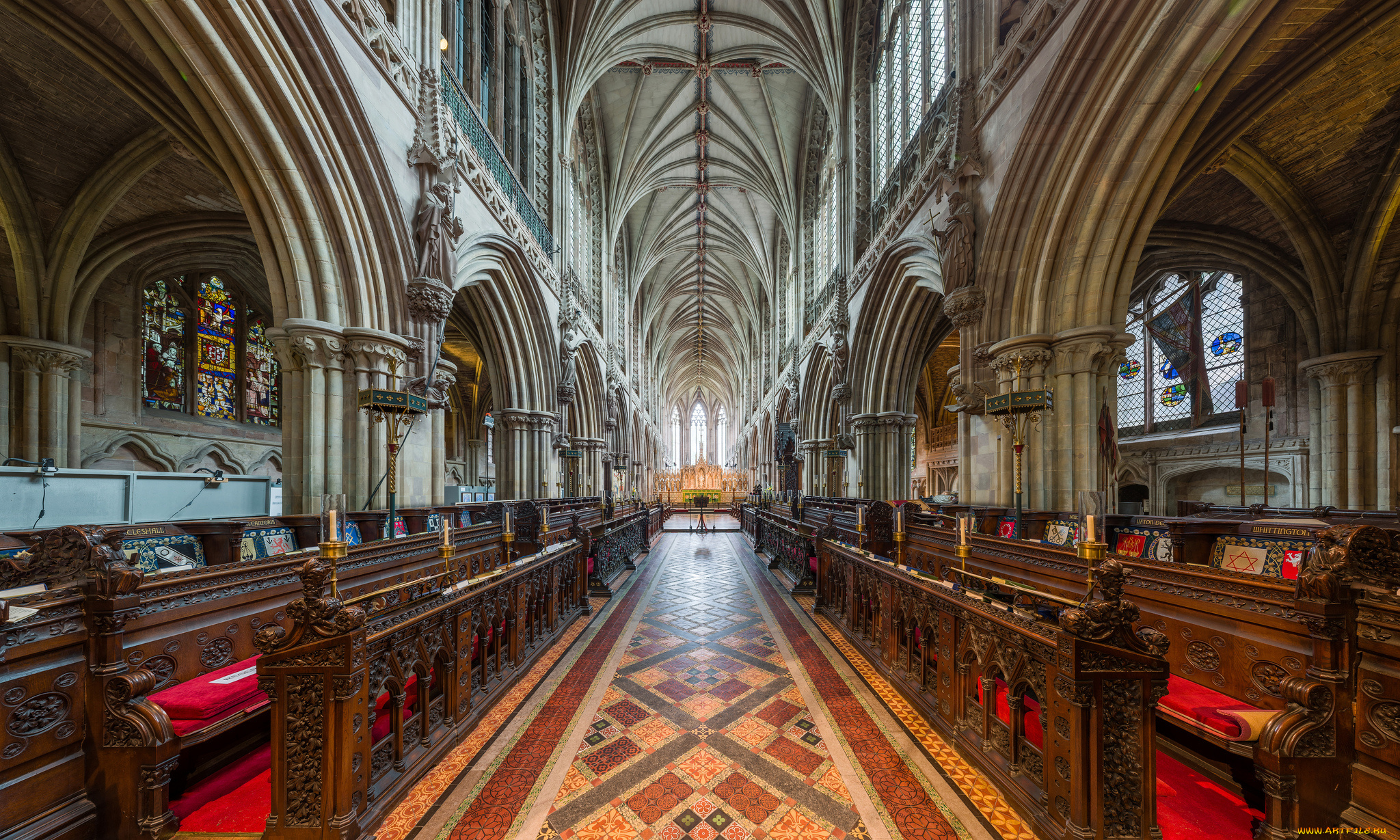 lichfield, cathedral, choir, интерьер, убранство, , роспись, храма, храм