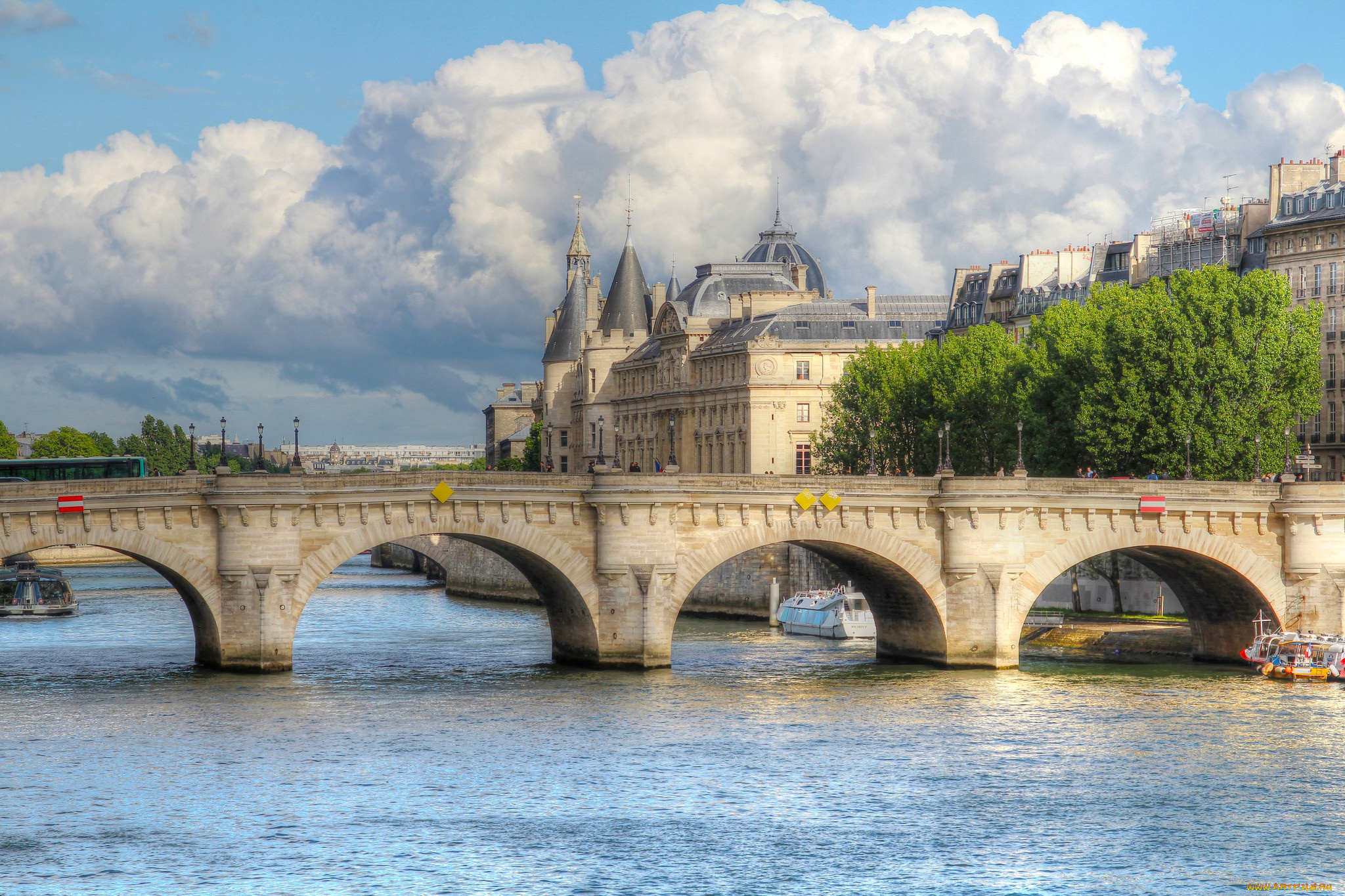 pont, neuf, , paris, города, париж, , франция, мост, река, дворец