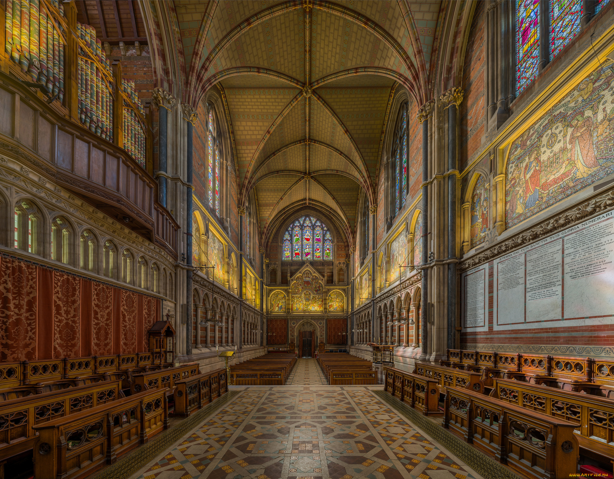 keble, college, chapel, , oxford, интерьер, холлы, , лестницы, , корридоры, зал, колледж