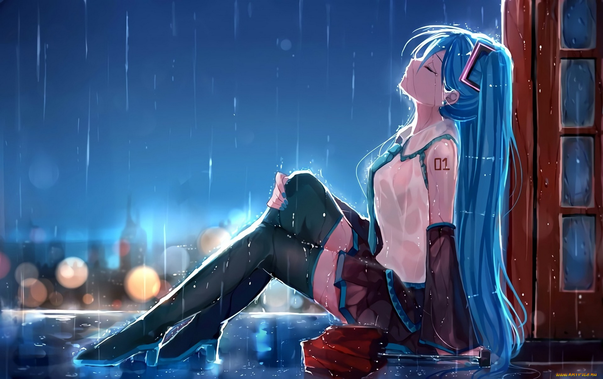 Девушка аниме дождь скачать