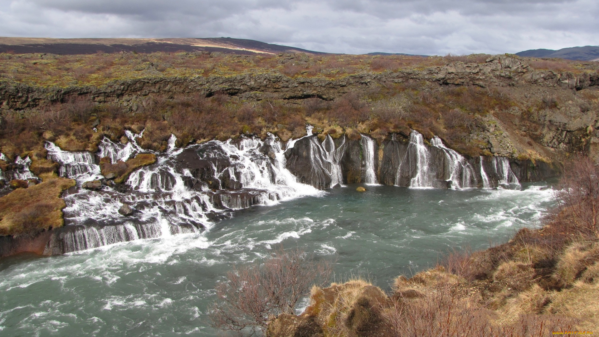 природа, водопады, водопад, впадина