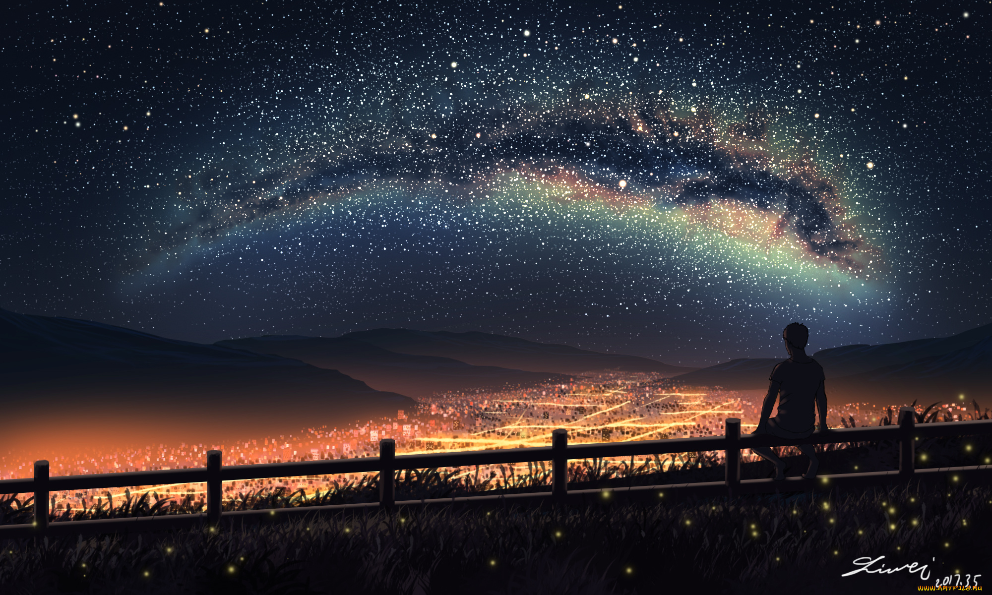 Ночь 1 июля. Ночное небо. Млечный путь. Звездное небо. Звездное небо и человек.