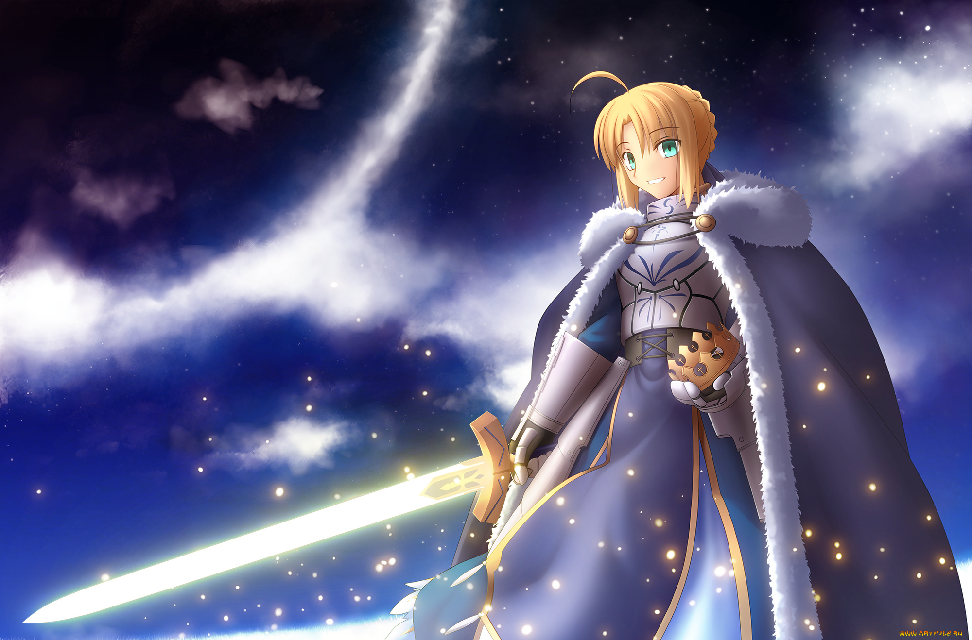 аниме, fate, stay, night, saber