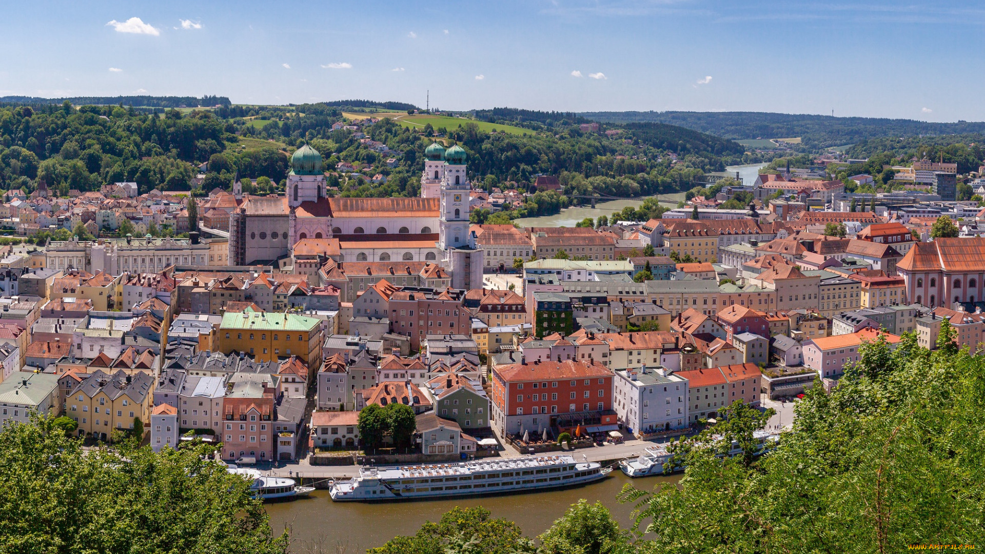 passau, germany, города, -, панорамы