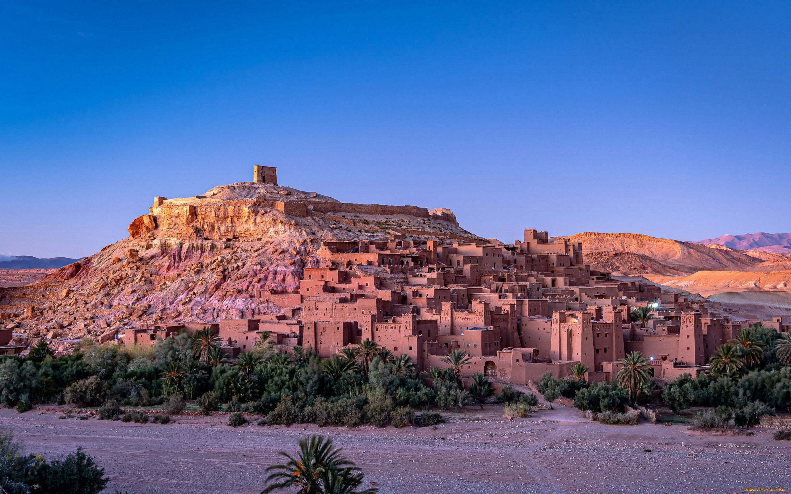 ait, benhaddou, morocco, города, -, панорамы, ait, benhaddou