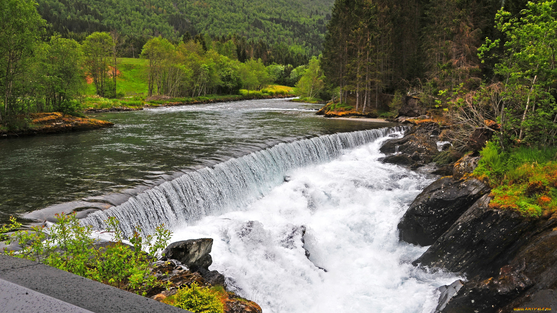 норвегия, loen, природа, водопады, водопад, река