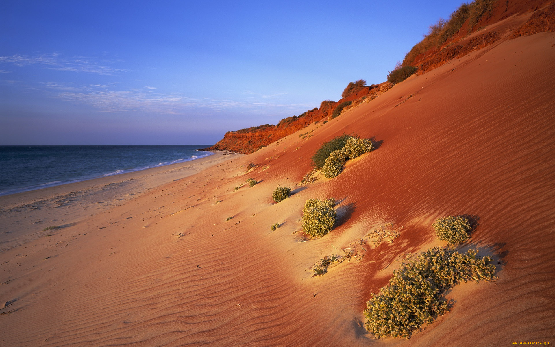 slope, sand, ocean, природа, побережье, песок, красный, пляж, обрыв
