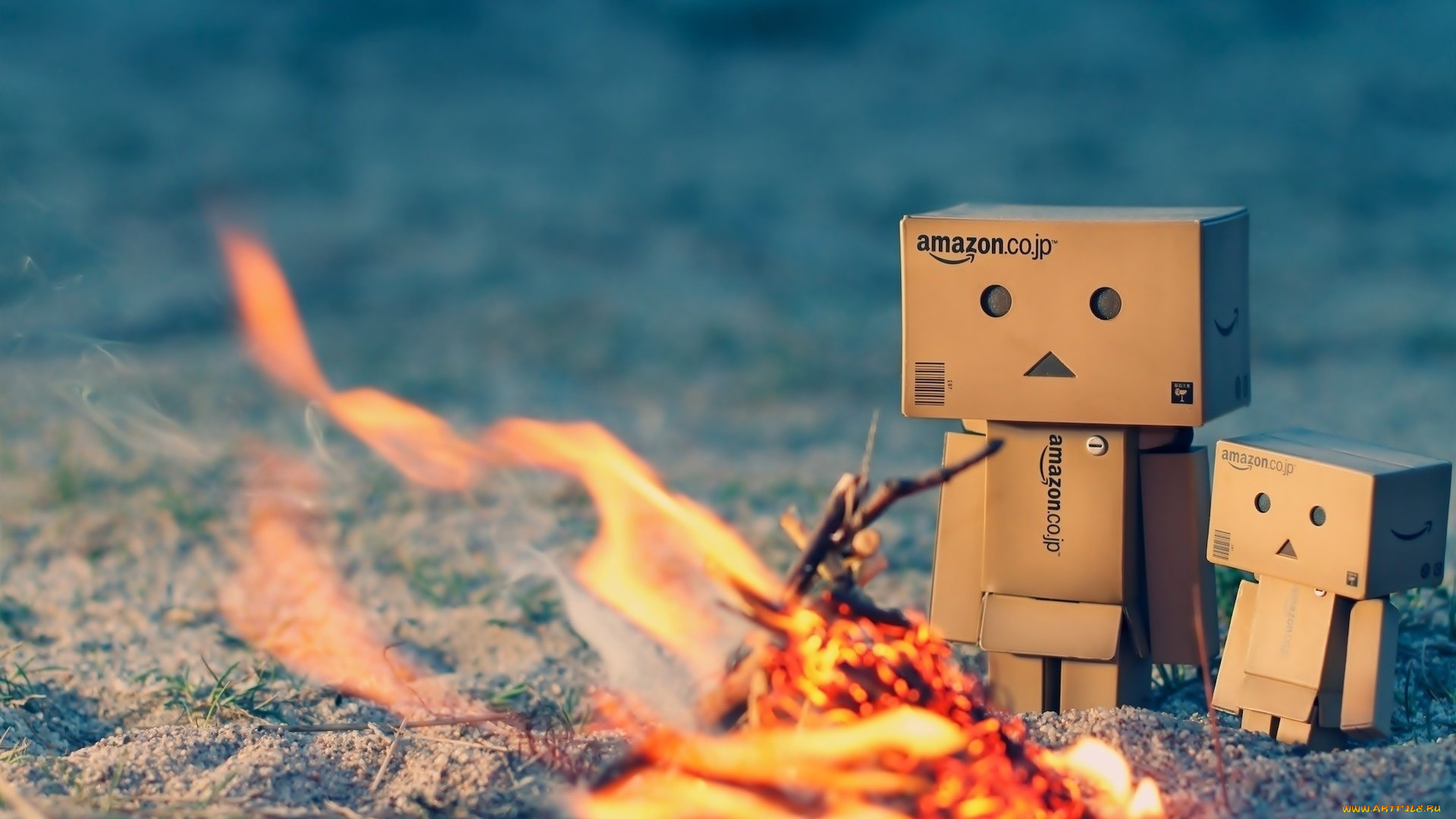 разное, данбо, danboard, огонь, костер, роботы