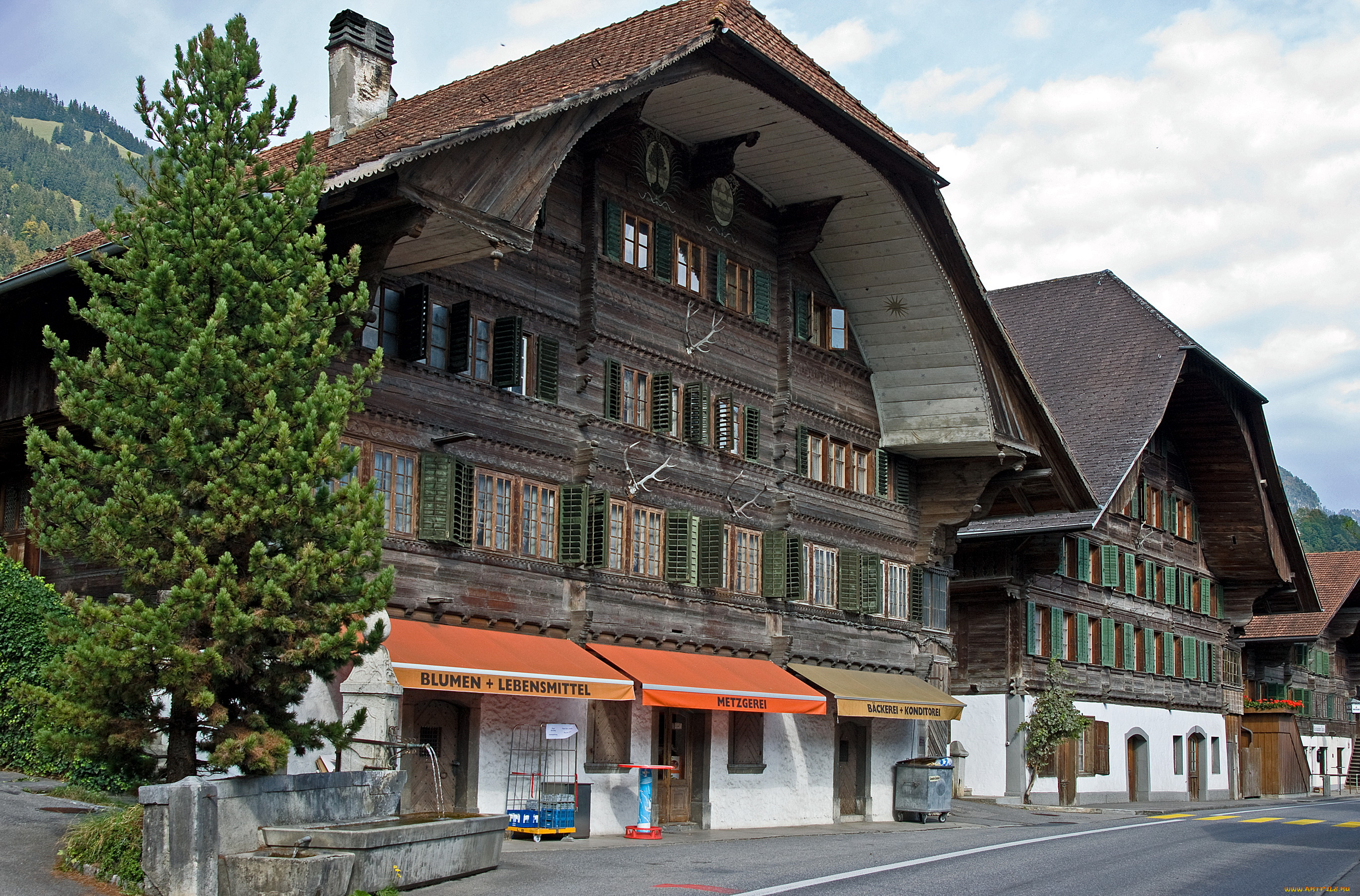 erlenbach, швейцария, города, здания, дома