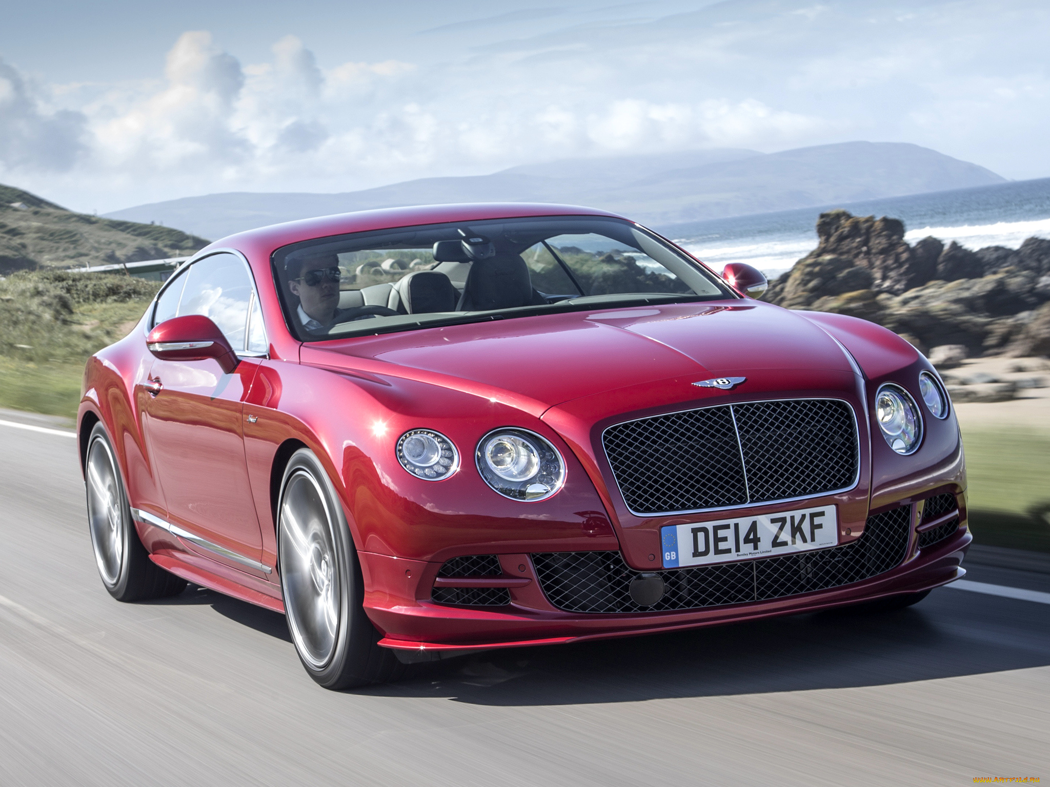 автомобили, bentley, gt, speed, 2014г, красный, uk-spec, continental