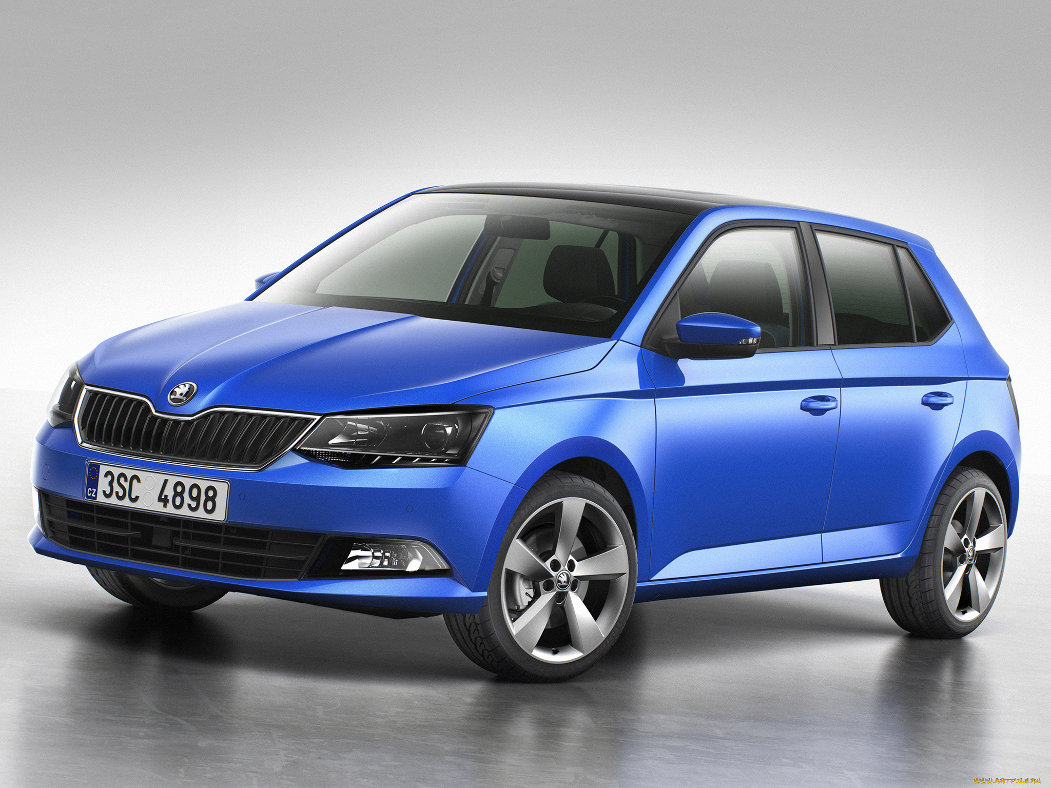 автомобили, skoda, skodа, синийа, 2014г, fabia