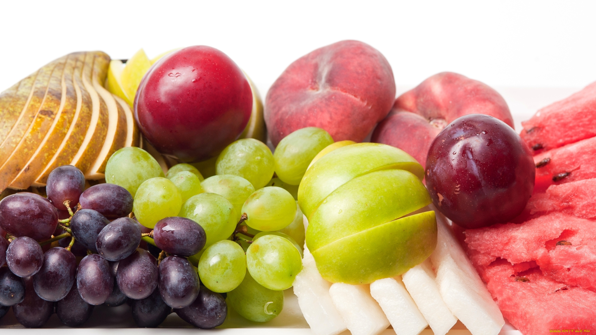 еда, фрукты, , ягоды, груша, слива, яблоко, персик, дыня, виноград, арбуз