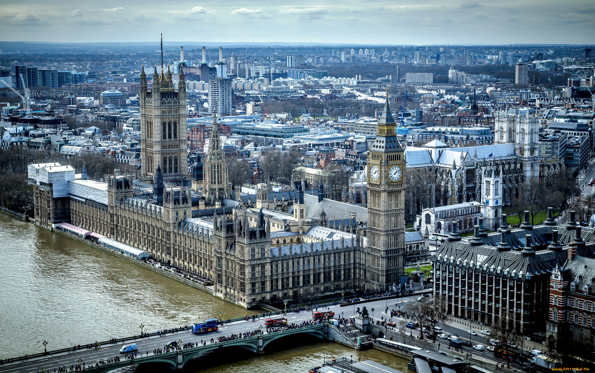 города, лондон, , великобритания, дома, англия, лондон, темза, мост, река, панорама, башня, парламент
