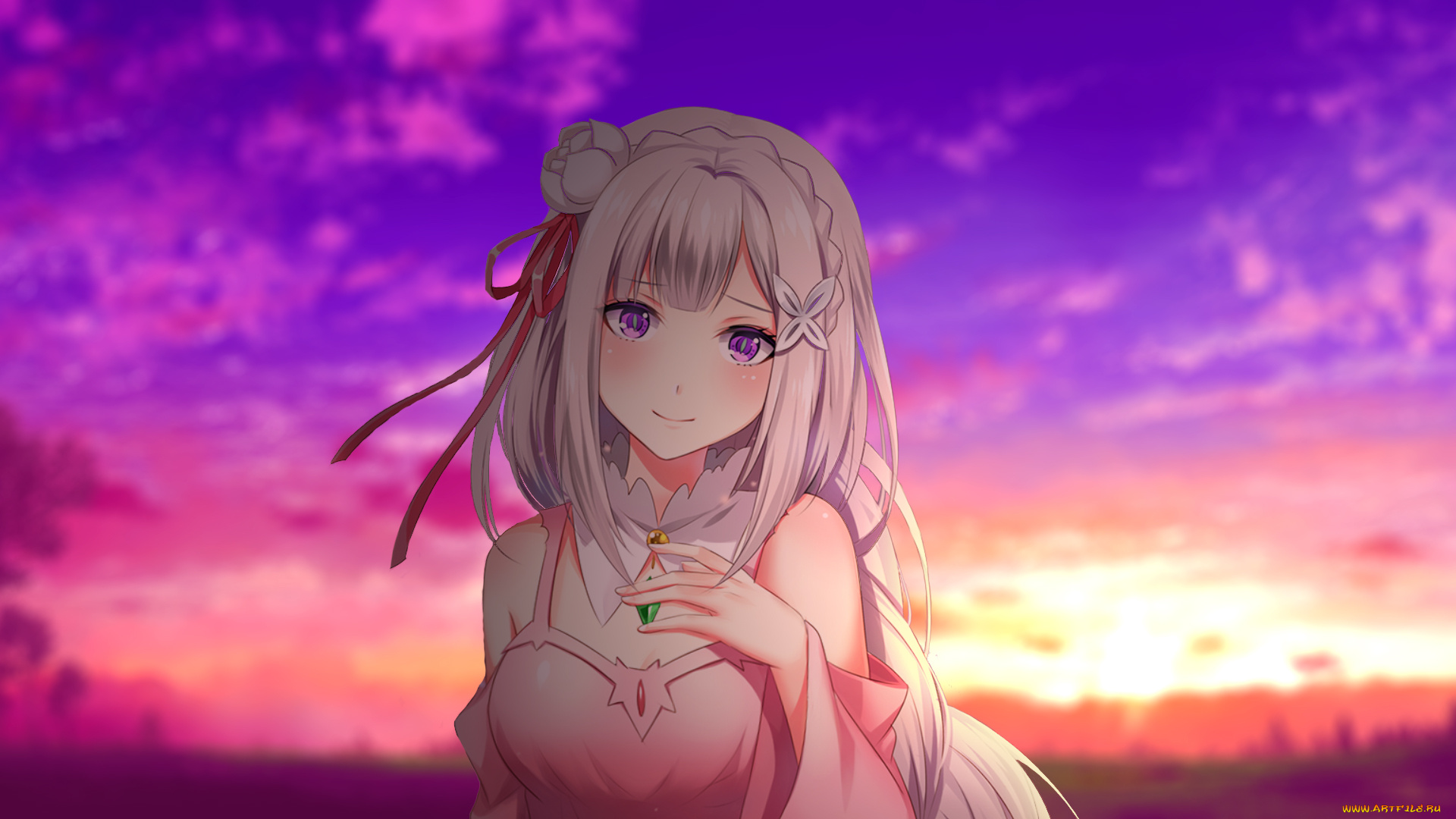 аниме, re, , zero, kara, hajimeru, isekai, seikatsu, взгляд, девушка, фон