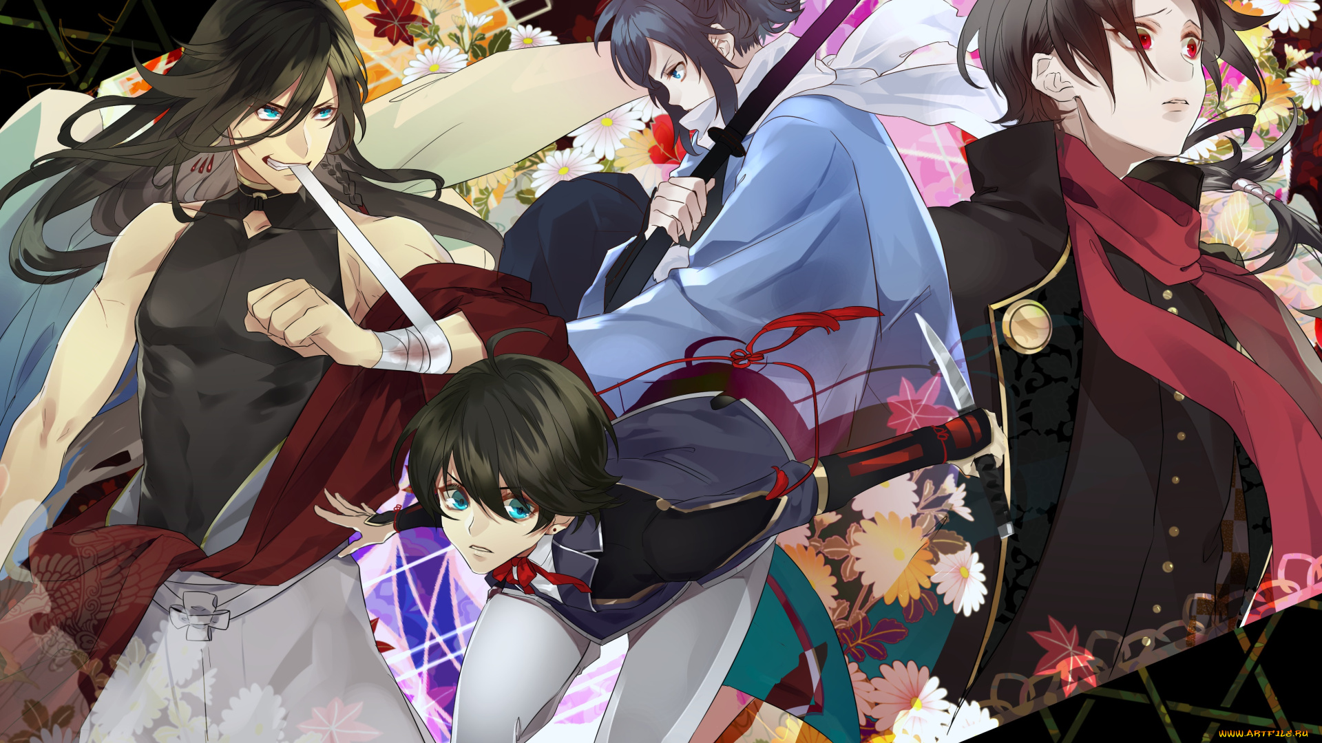 аниме, touken, ranbu, парни