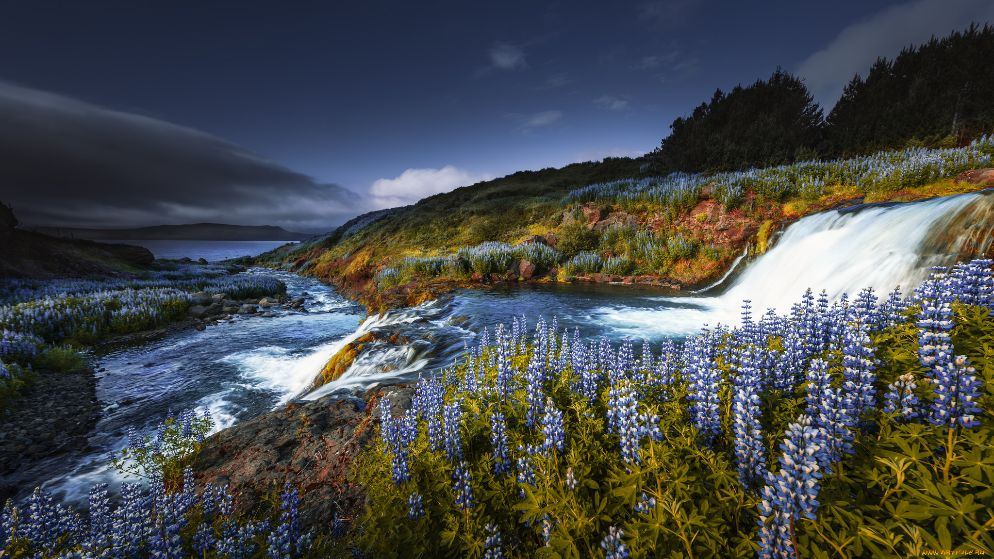 Исландия гора природа река водопад пейзаж бесплатно