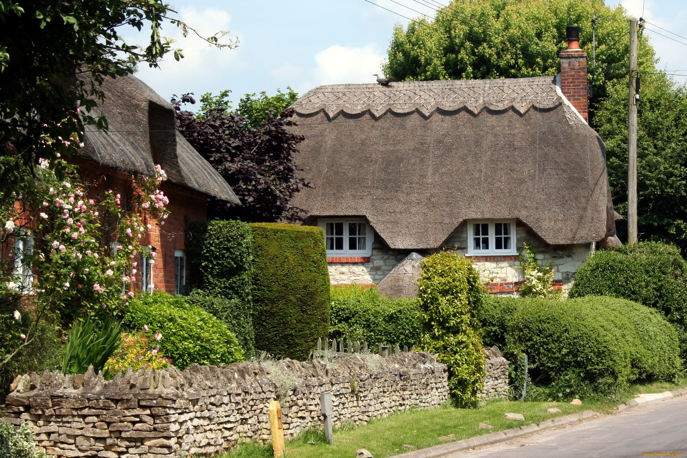 tha, ashbury, oxfordshire, города, здания, дома, улица, растения, ландшафт