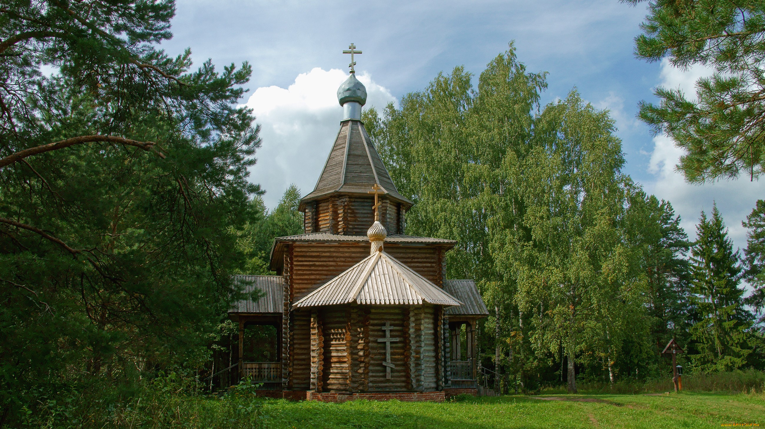 церковь, на, оз, светлояр, города, православные, церкви, монастыри, лес, небо