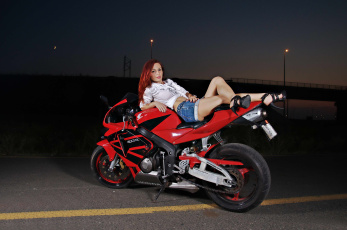 Картинка мотоциклы мото девушкой honda