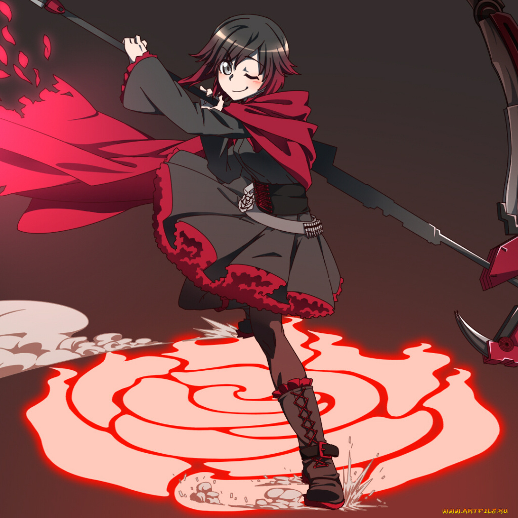 Скачать обои аниме, rwby, ruby, rose из раздела Аниме, в разрешении  1024x1024