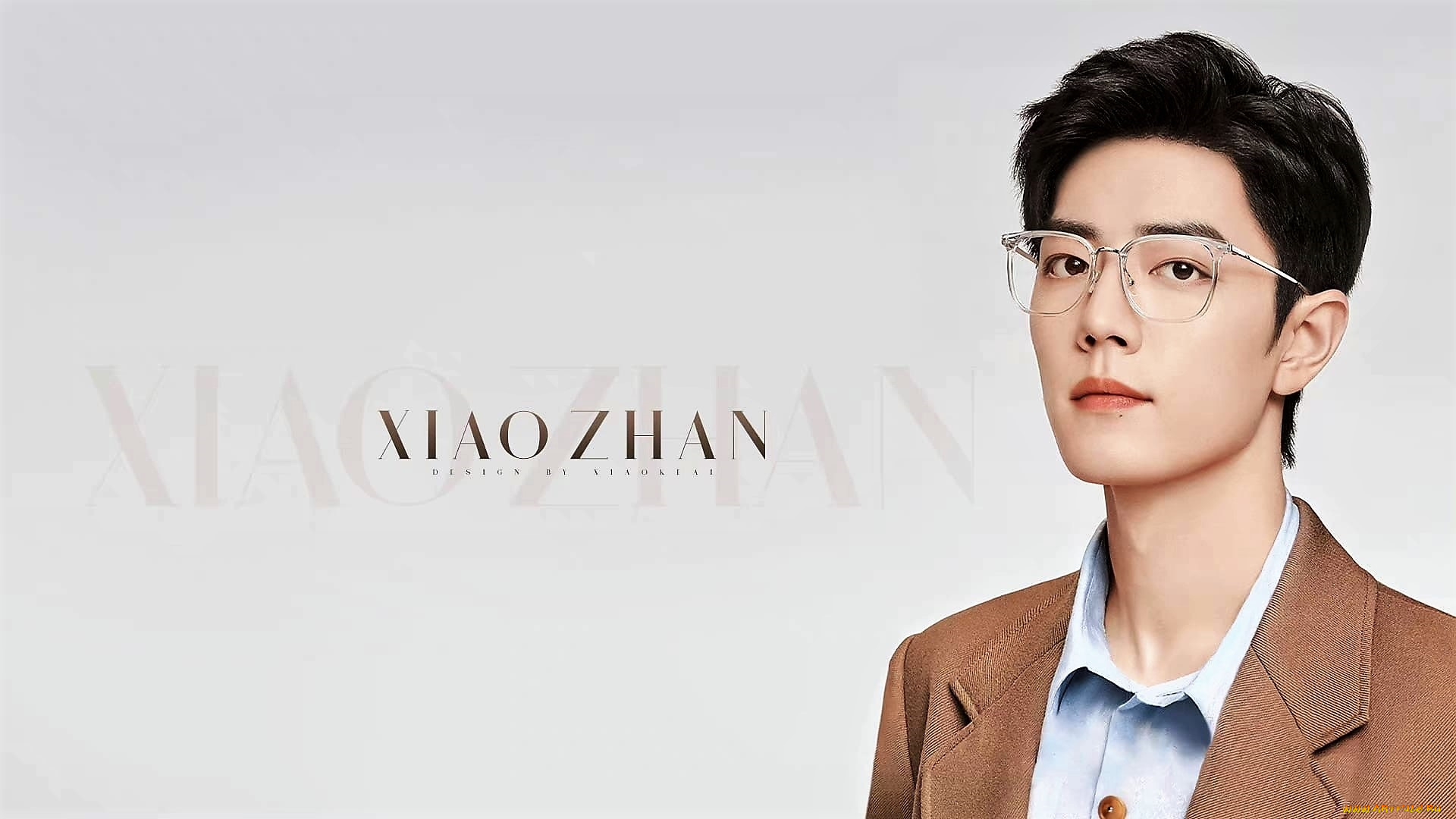 мужчины, xiao, zhan, актер, лицо, очки, пиджак