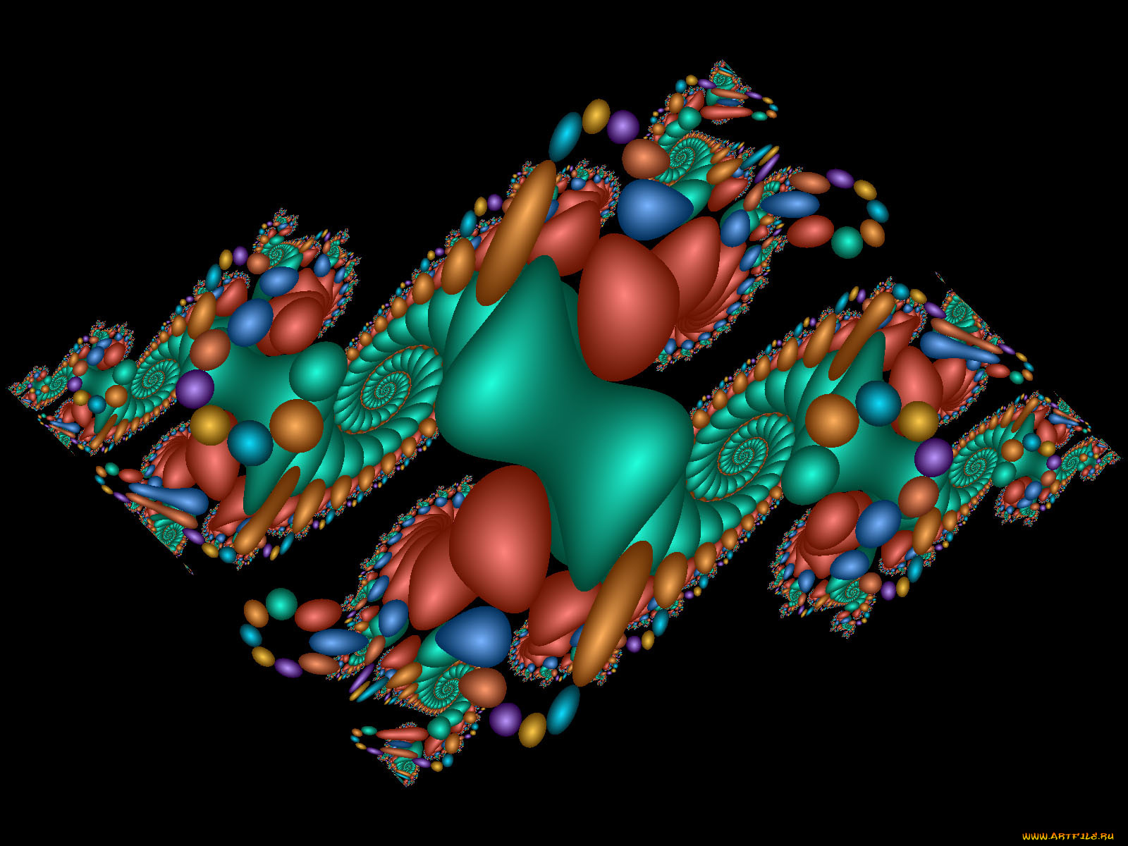 3д, графика, fractal, фракталы, тёмный, фрактал, узор