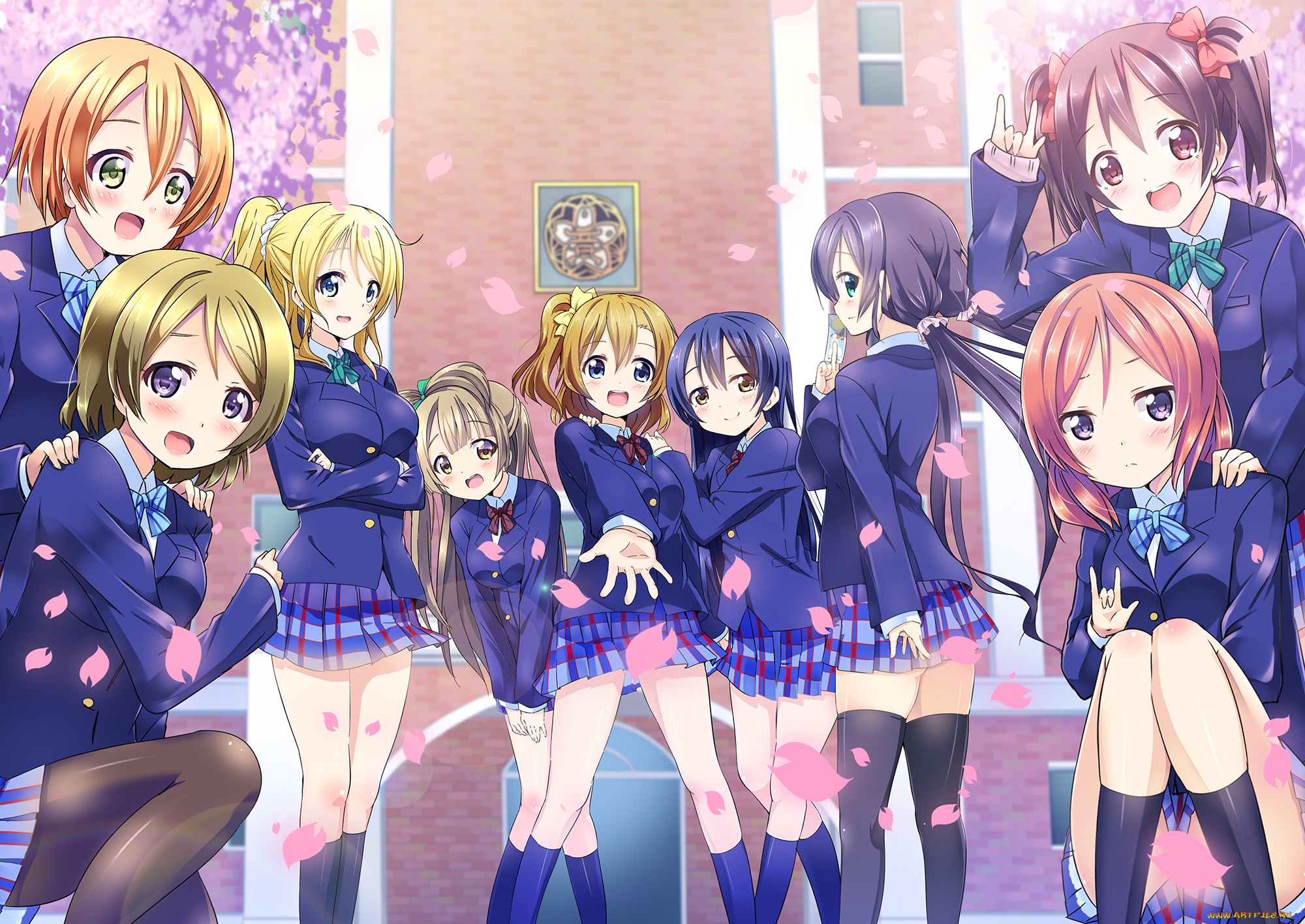 аниме, love, live, , school, idol, project, фон, взгляд, девушки