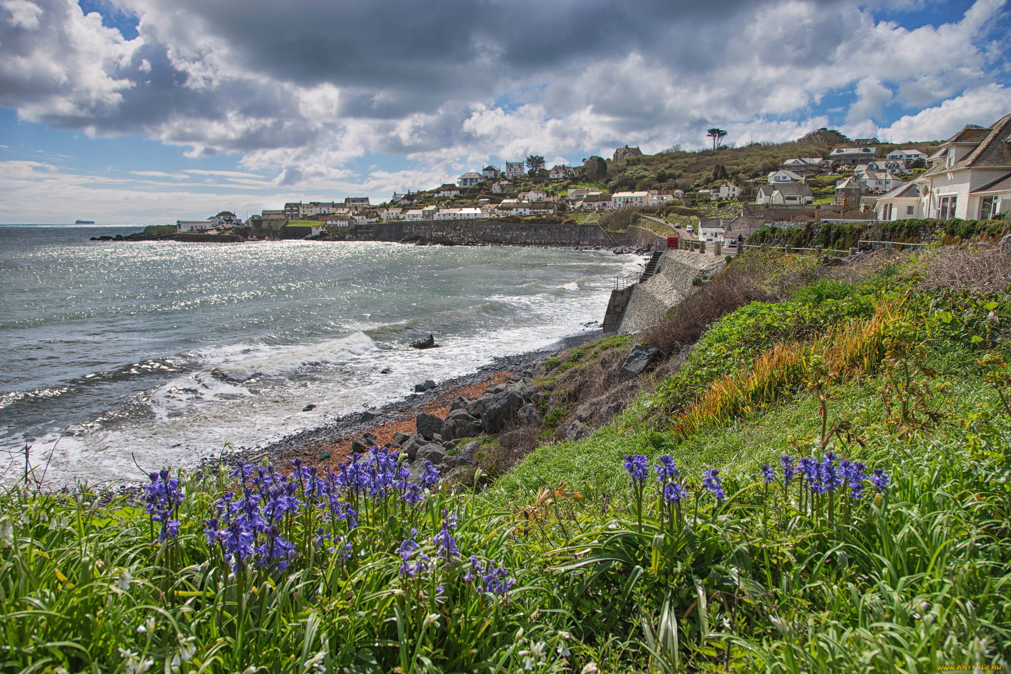 coverack, города, -, панорамы, побережье