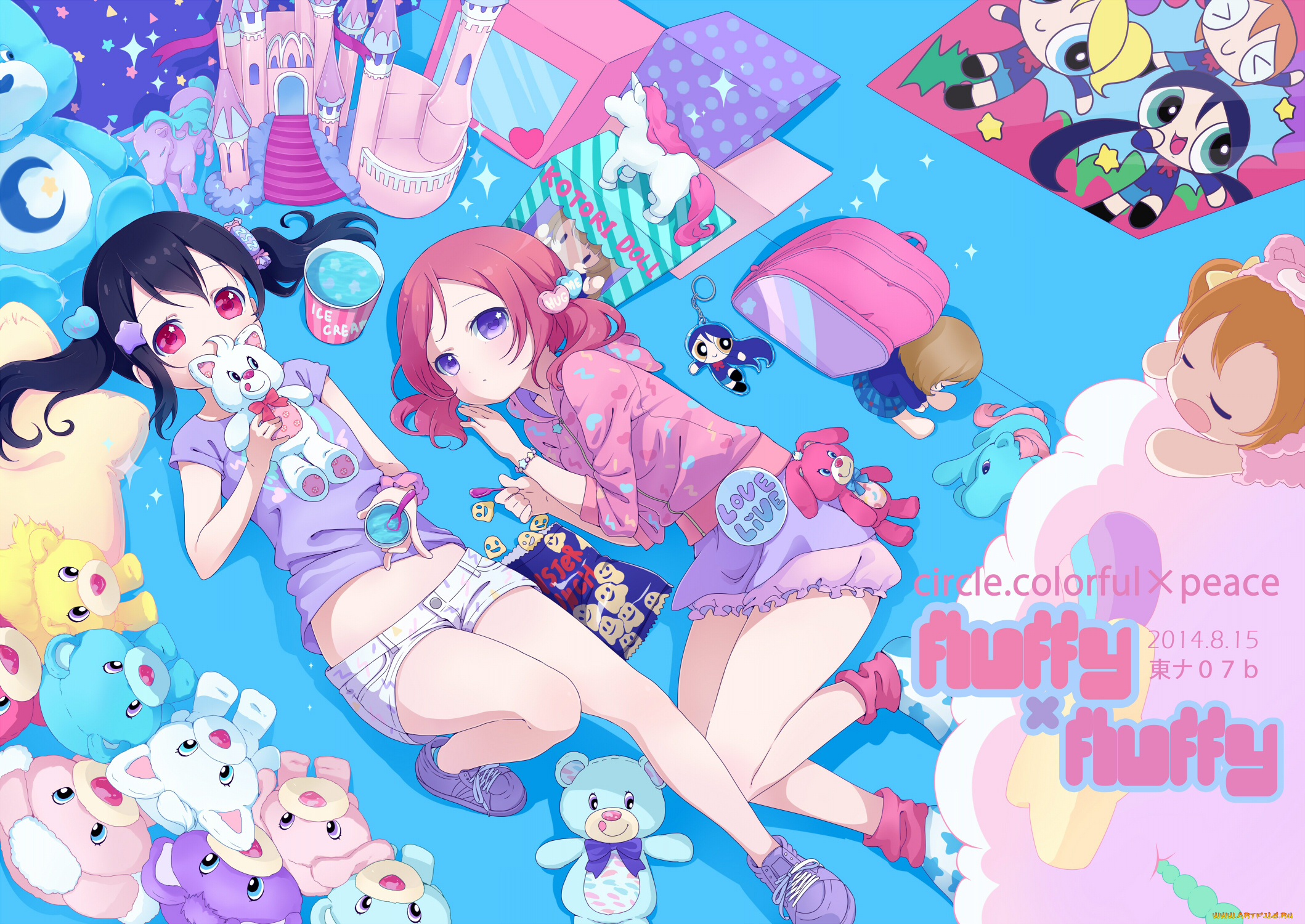 аниме, love, live, , school, idol, project, девушки, взгляд, фон