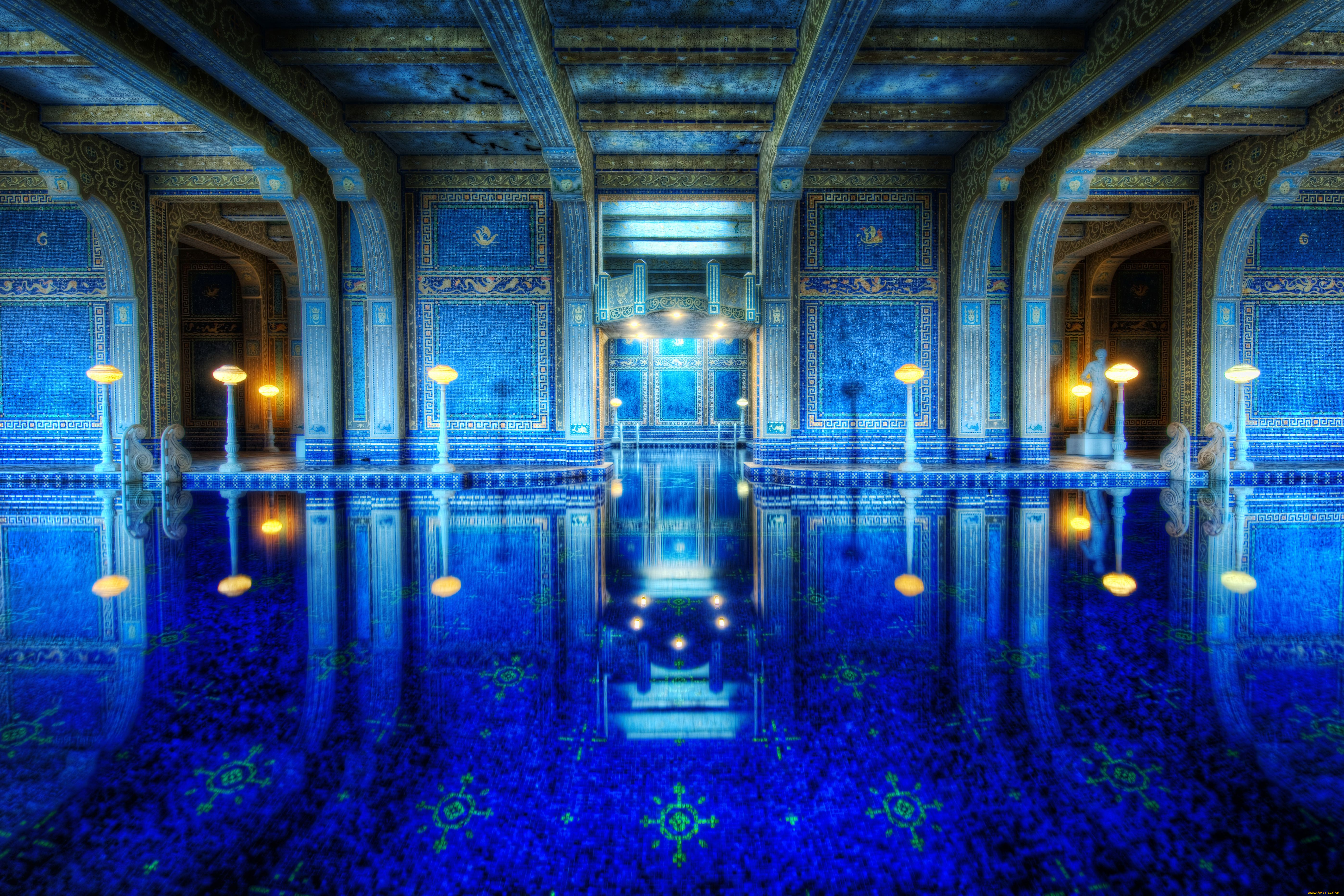 hearst, castle, интерьер, дворцы, музеи, california