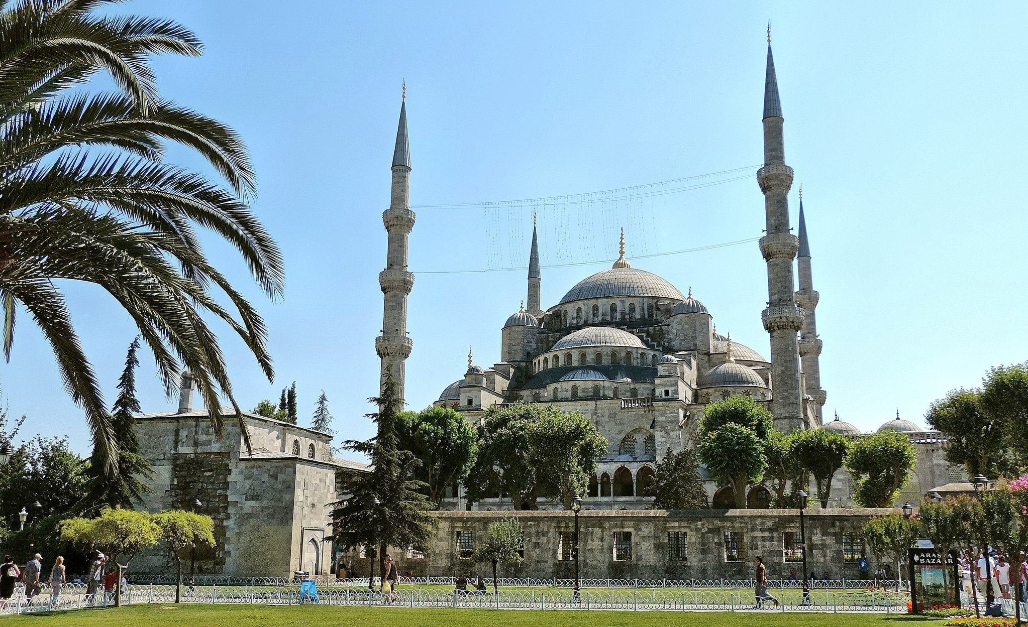 blue, mosque, istanbul, города, стамбул, турция, мечеть, минарет