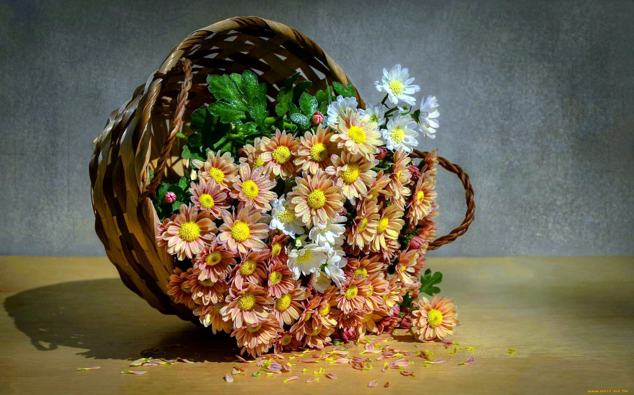 Натюрморт цветы в корзинках без смс